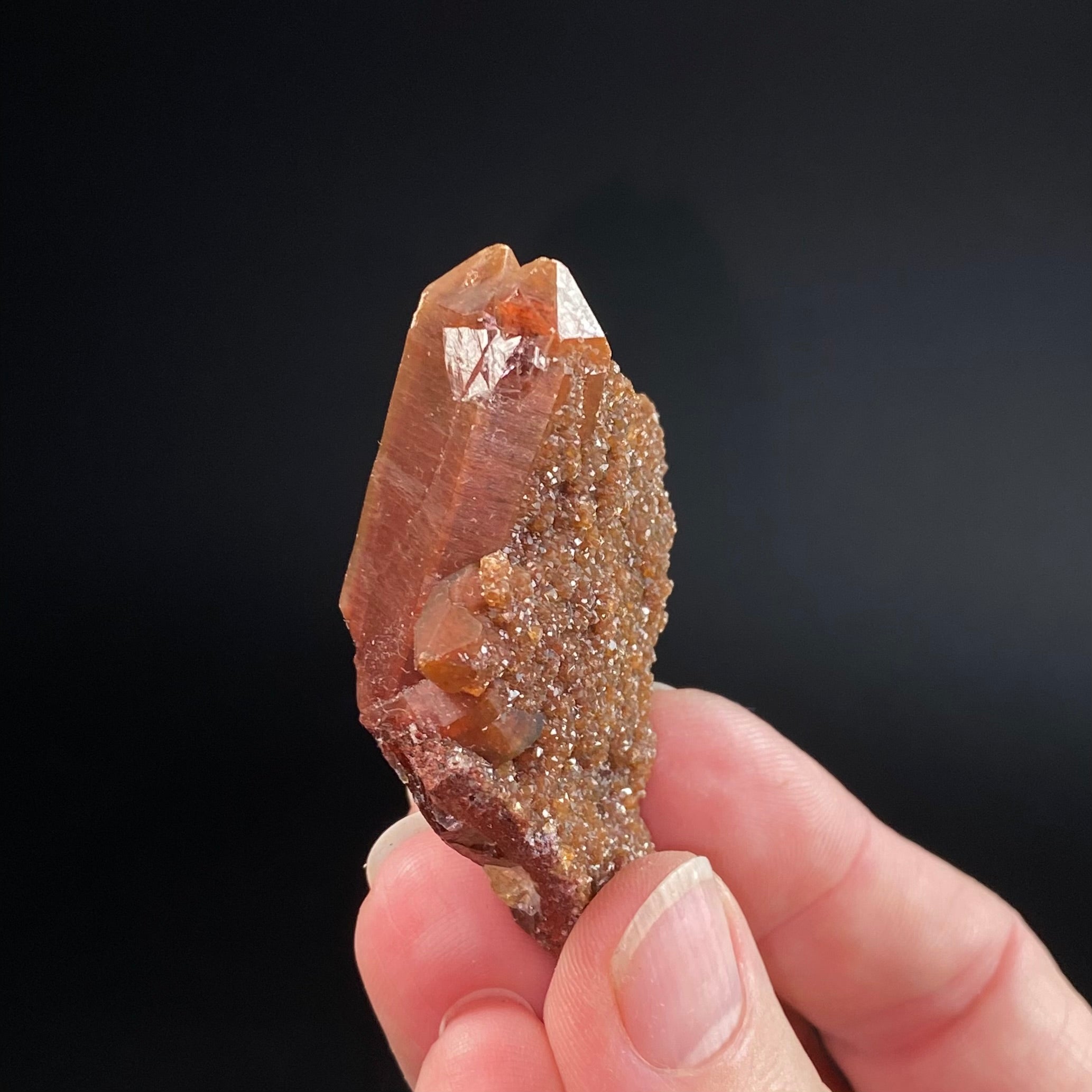 Red Hematite Quartz Crystal Specimen from Tourash, Morocco