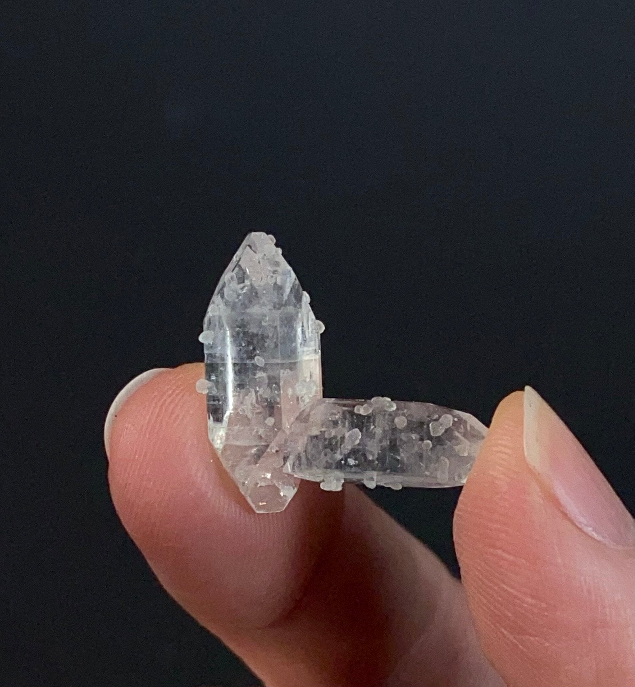 Thumbnail Clear Apophyllite Crystal Cluster with Micro Stilbite Bows from Jalgaon, Maharashtra, India