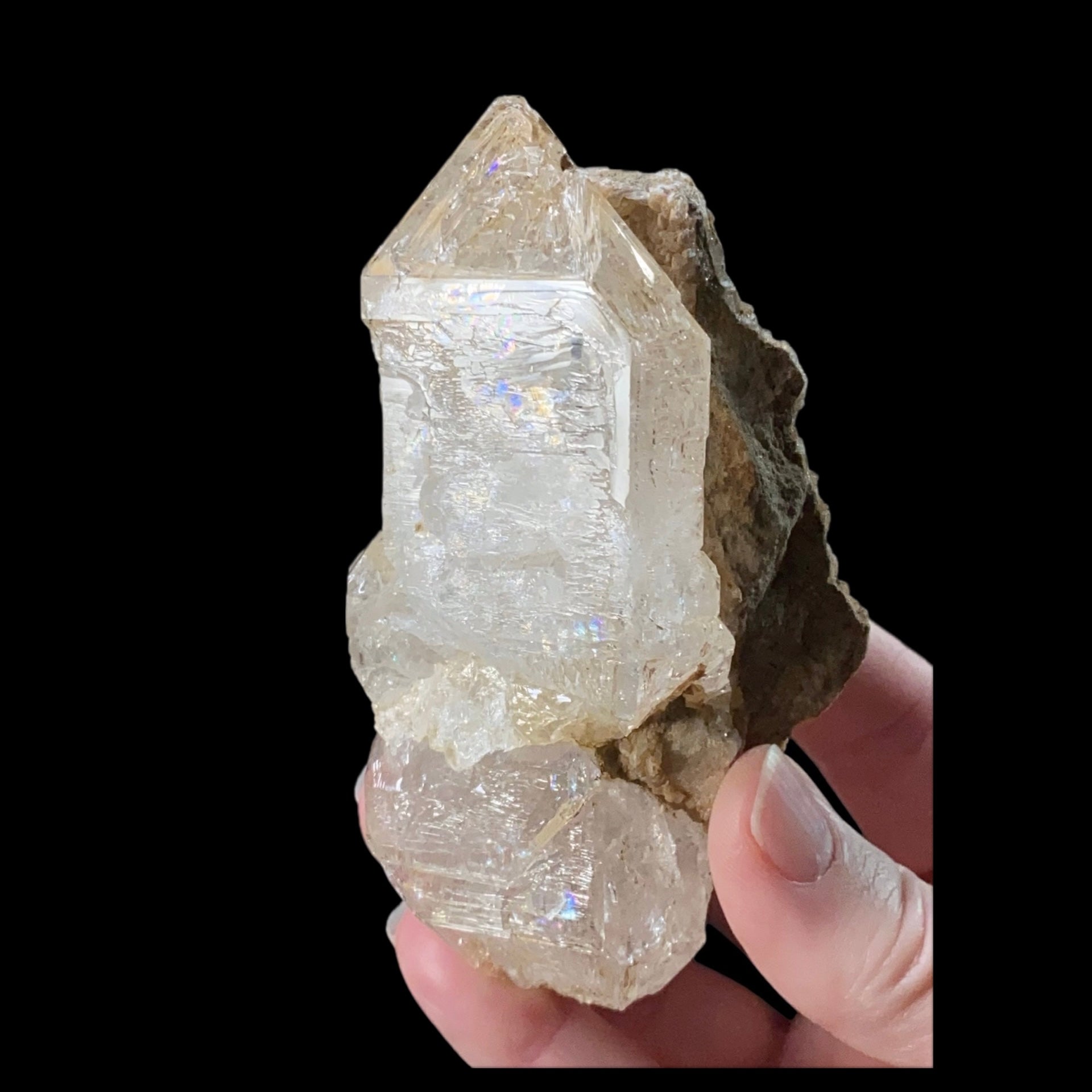 Double Terminated Window Skeletal Quartz Cluster