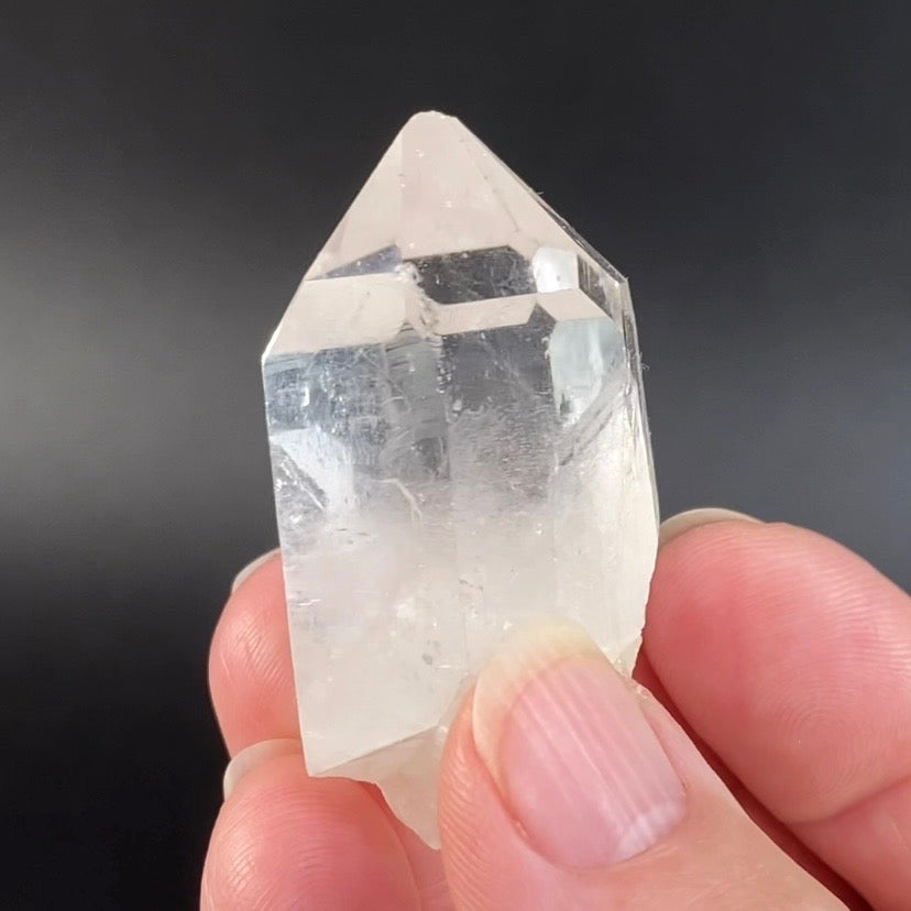 Water Clear Quartz Crystal with 2 Diamond Shaped Windows, Minas Gerais, Brazil Natural Crystal