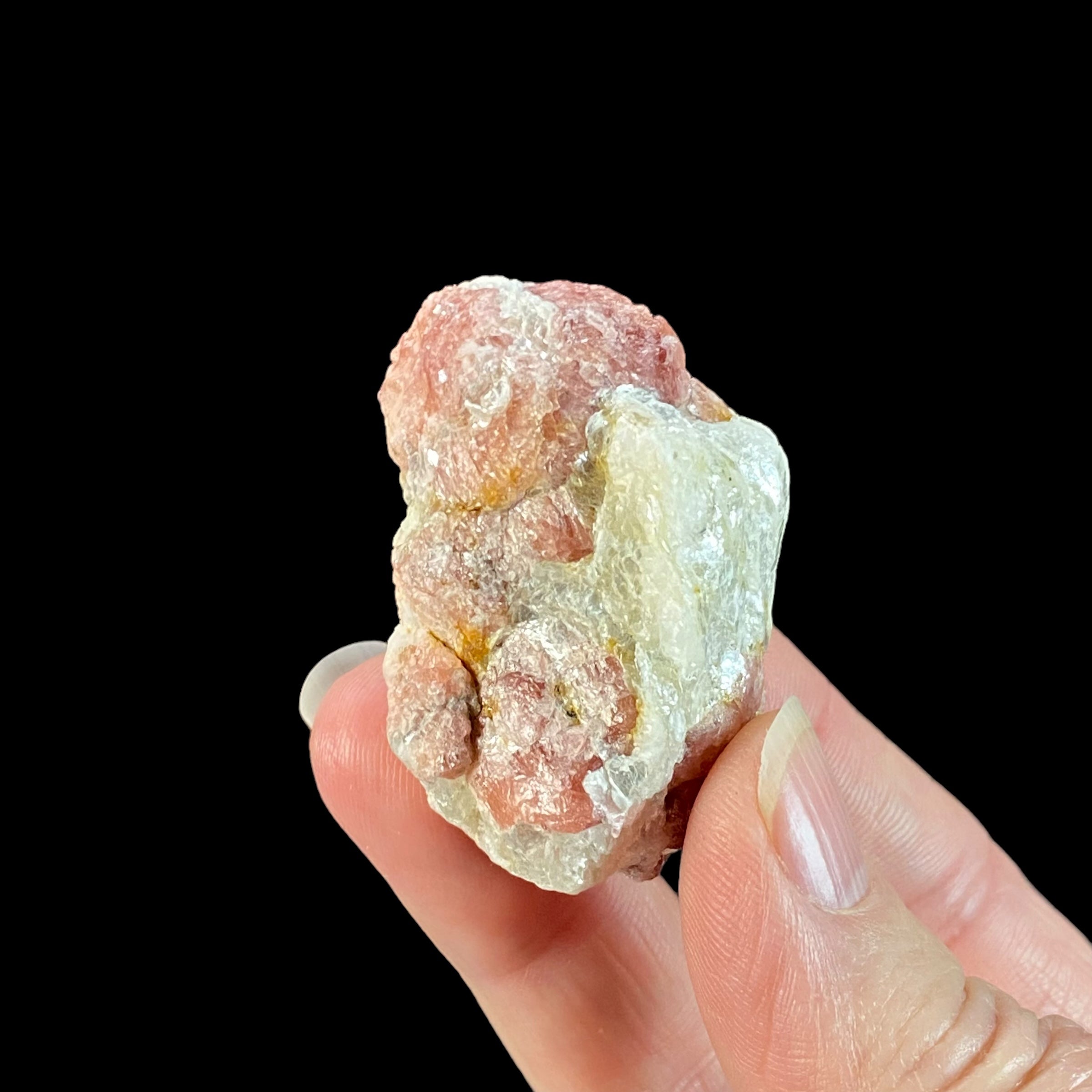 Pink Garnet Crystal Cluster on Mica Schist