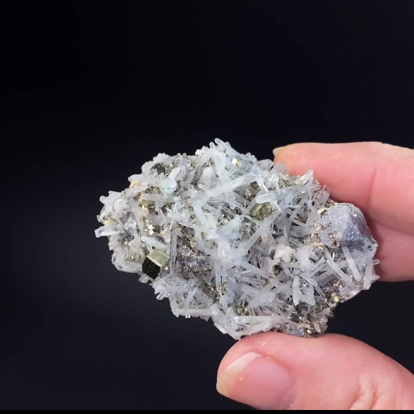 Needle Quartz Crystals, Cubic Pyrite & Galena from Dalnegorsk, Russia
