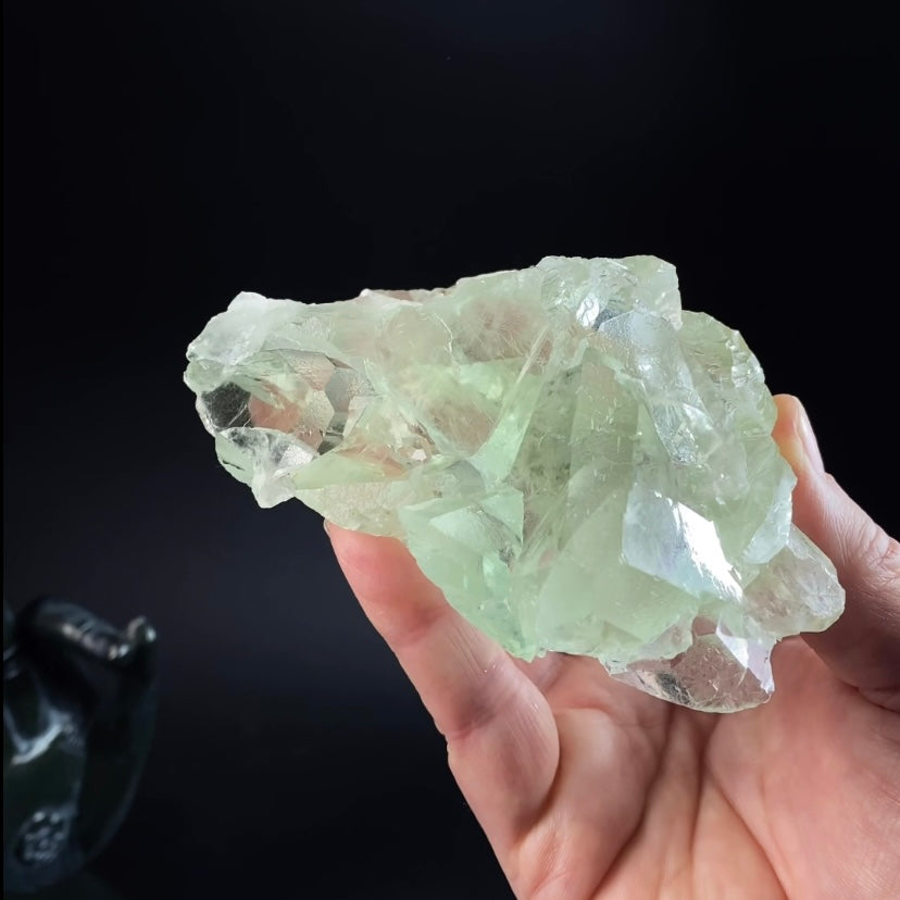 Light Green and Clear Cubic Fluorite Cluster, from Xianghualing Mine, China