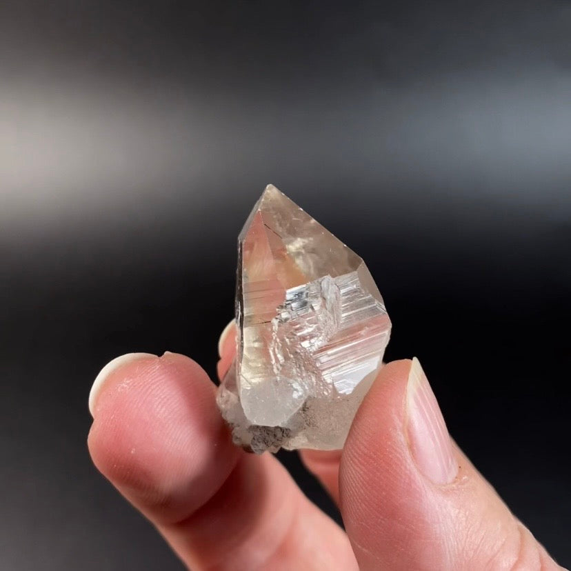 Himalayan Clear & Light Smoky  Quartz Crystal with Macromosaic Patterns