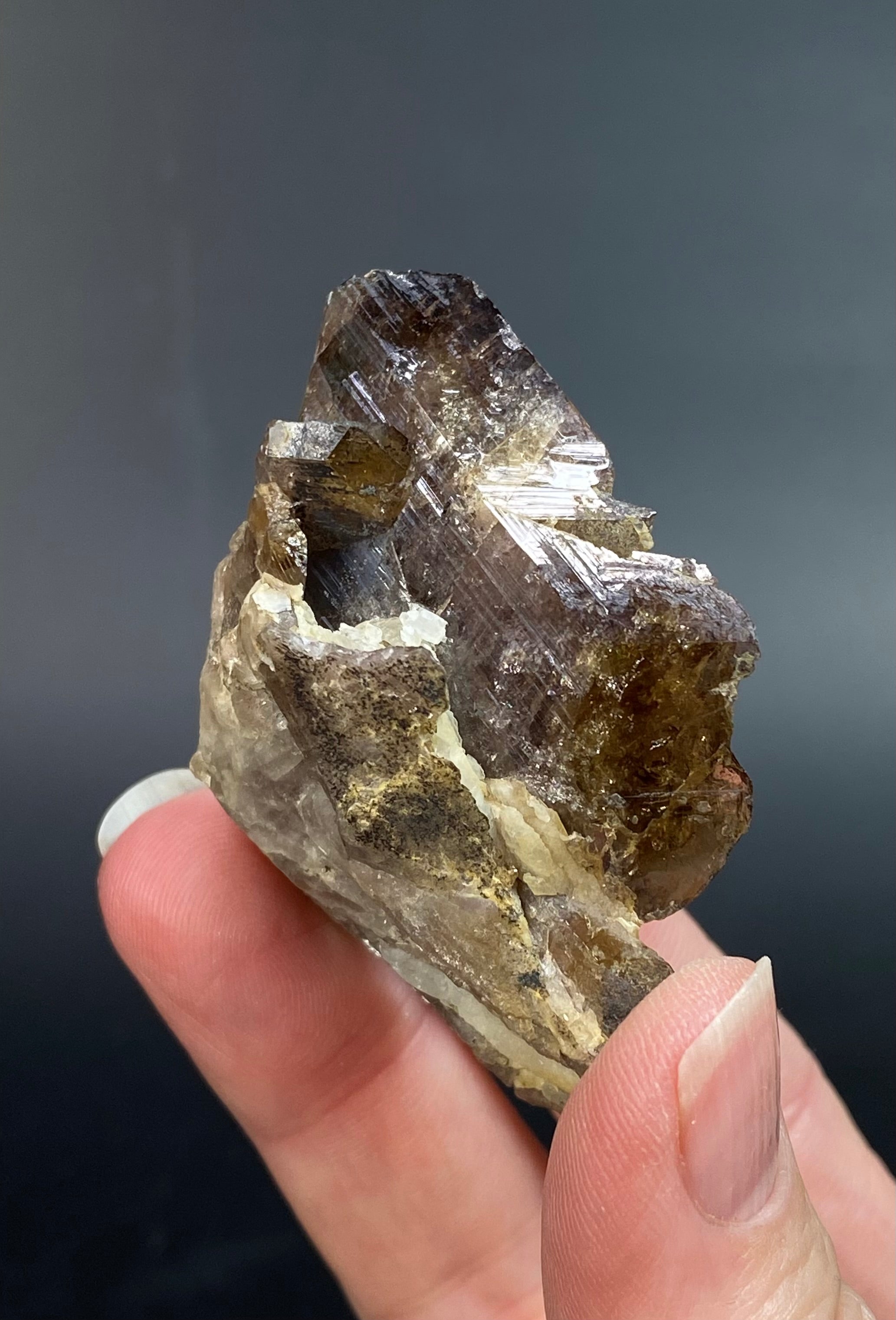 Axinite Crystal Cluster