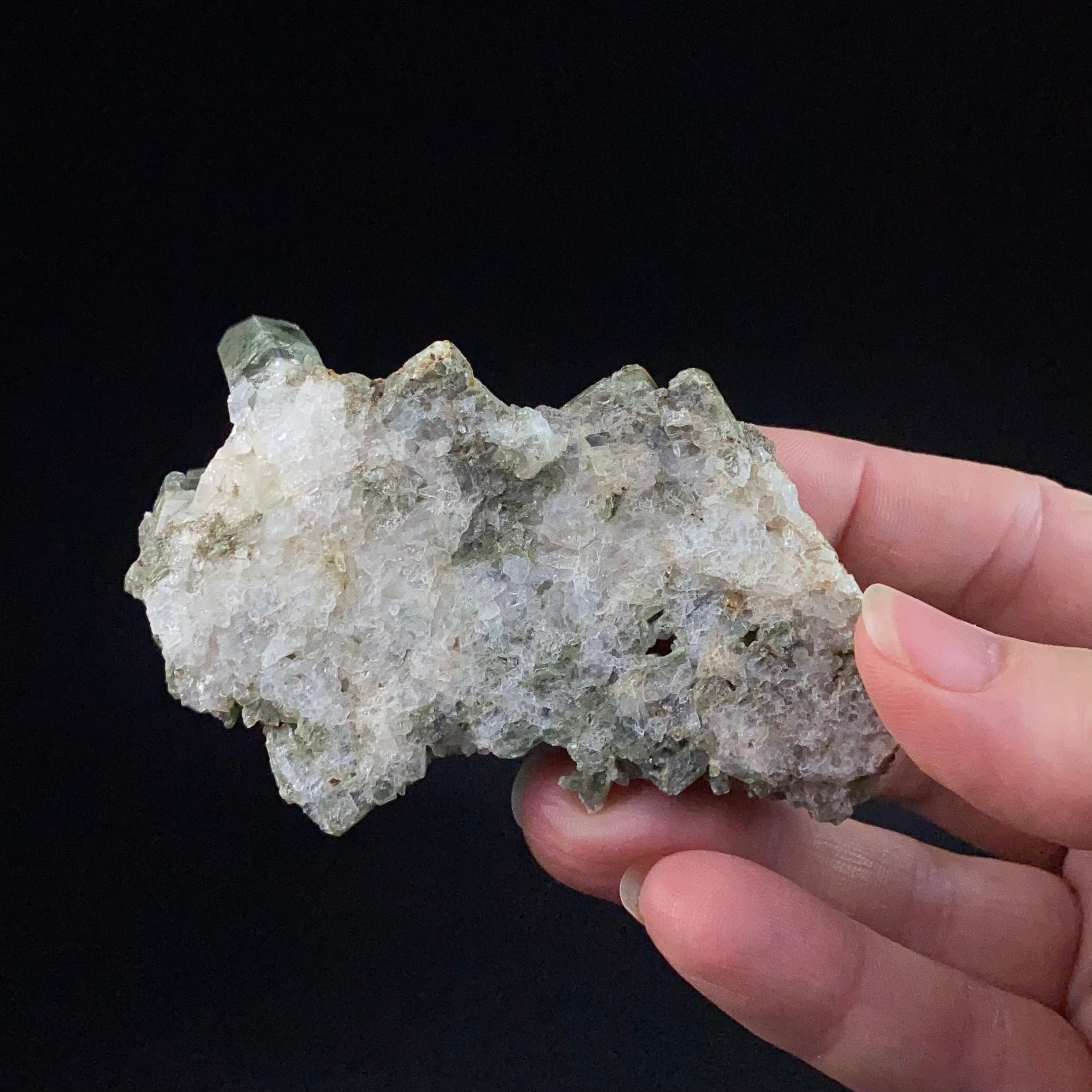 Lustrous Chlorite Included Quartz Cluster