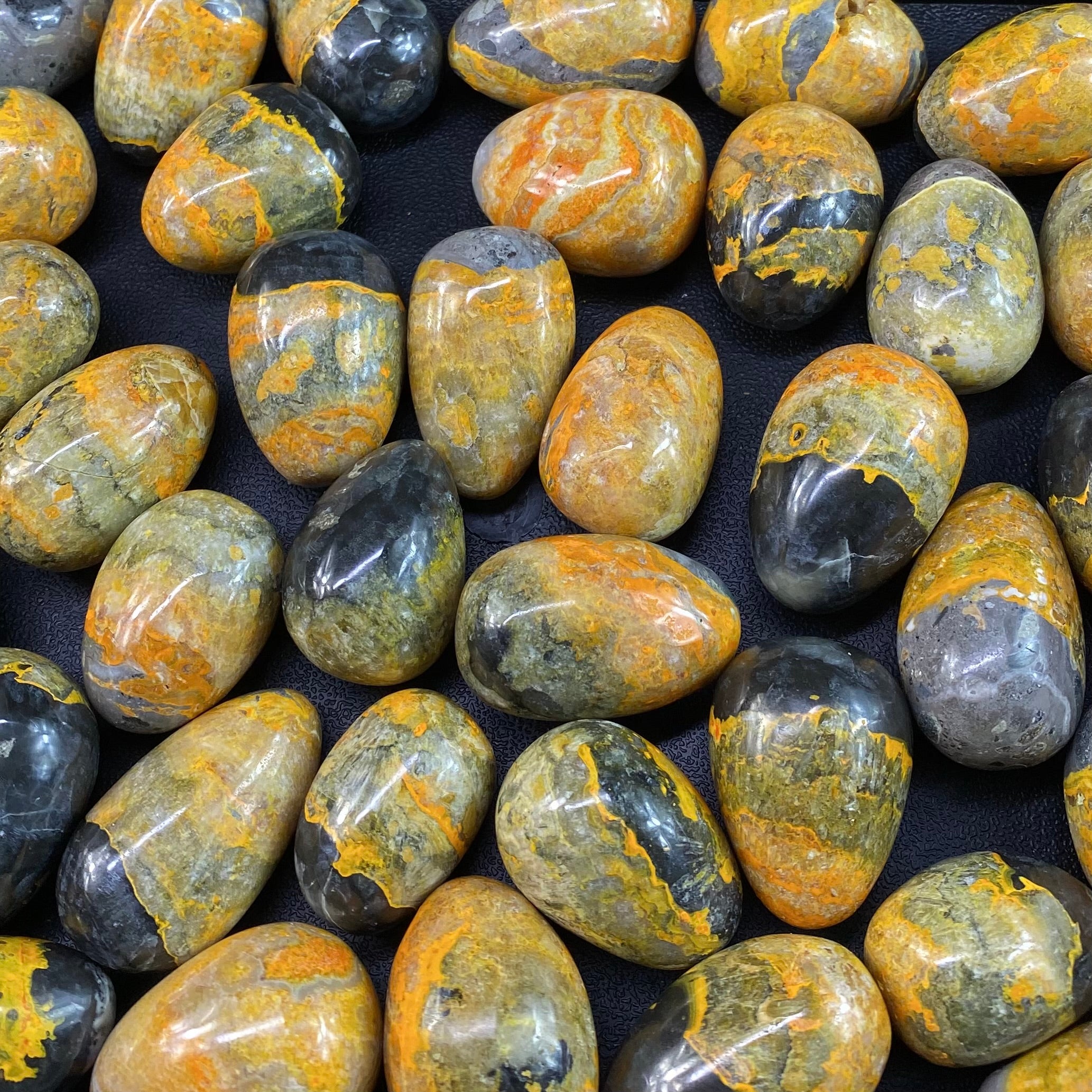 Vibrant Yellow Bumblebee Jasper Tumble Stone