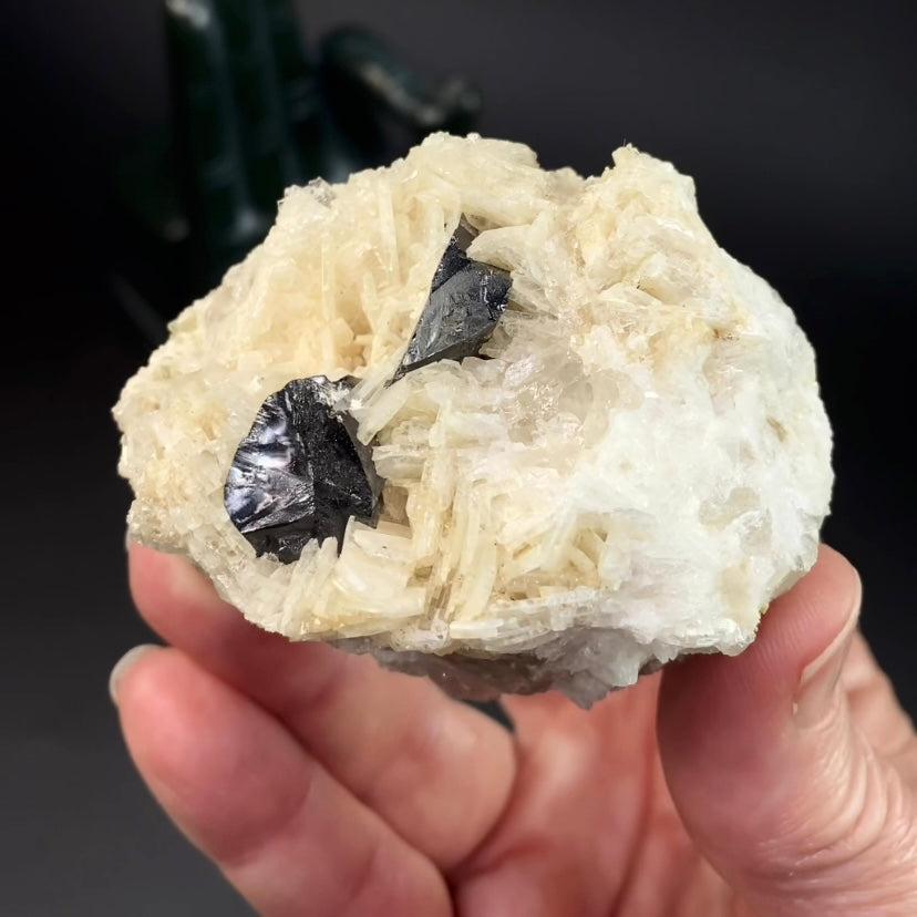 Cassiterite Crystals on Cleavelandite Matrix