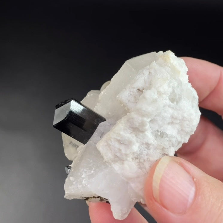 Quartz Crystals with Black Tourmaline / Schorl & Feldspar