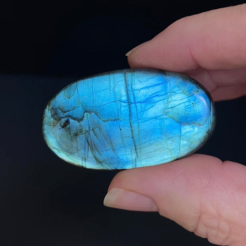 Blue Flash Labradorite Oval Shaped Cabochon