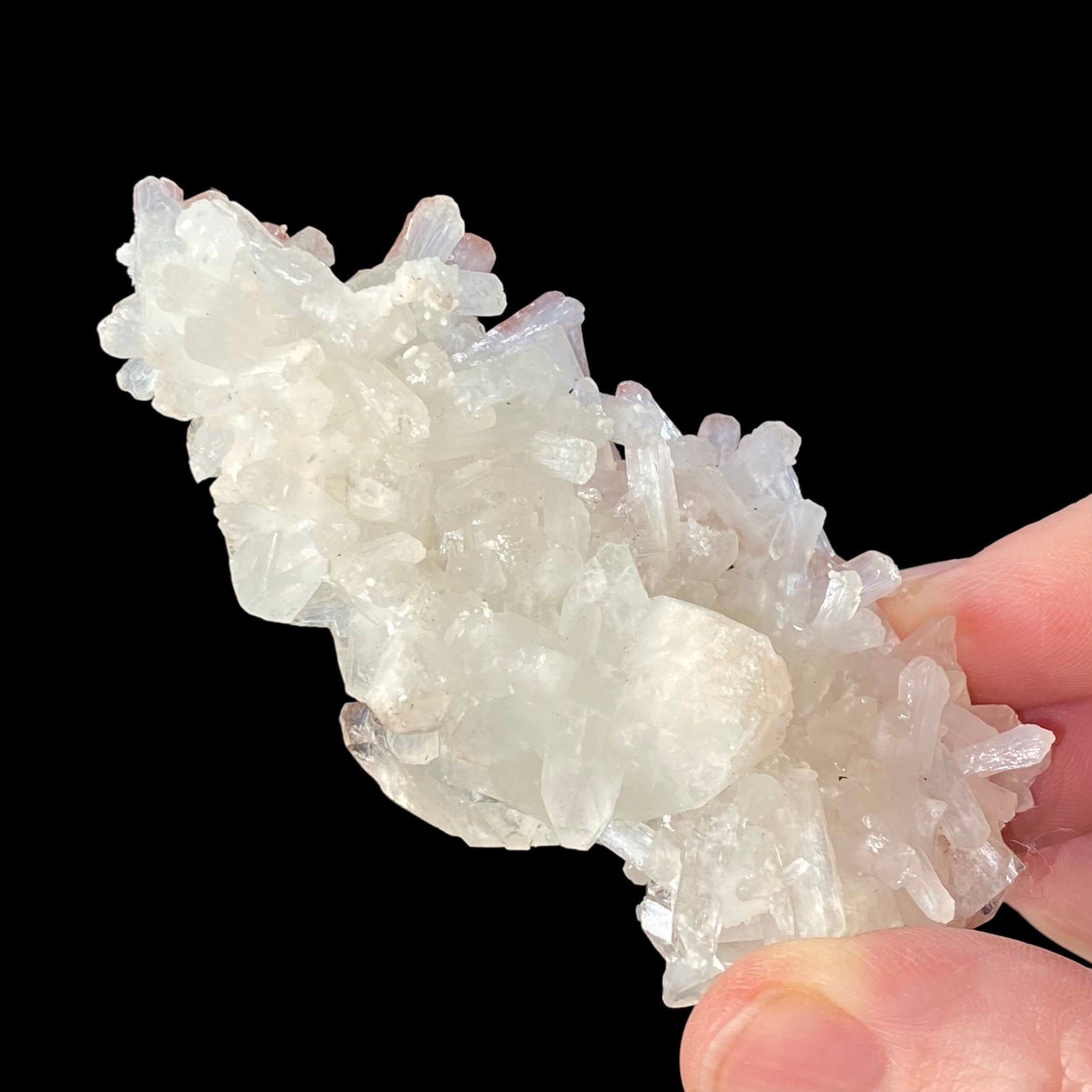 Clear & White Stilbite Cluster with Apophyllite