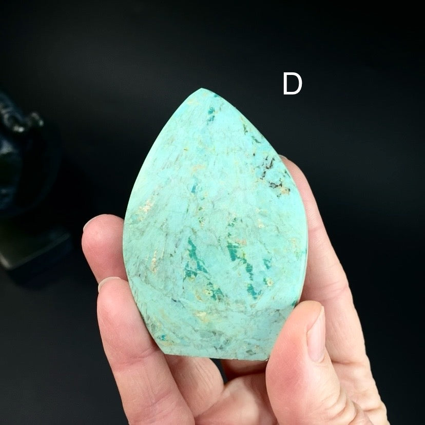 Chrysocolla Polished Freeform Flames from Peru