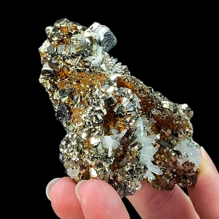 Pyrite After Pyrrhotite with Quartz, Bournonite & Calcite from Trepca Mine Complex, Kosovo