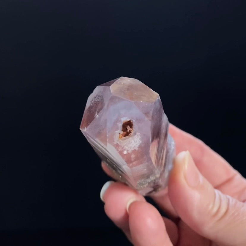 Red Hematite Double Phantom Sunset Quartz Dow Crystal - Tamil Nadu, India