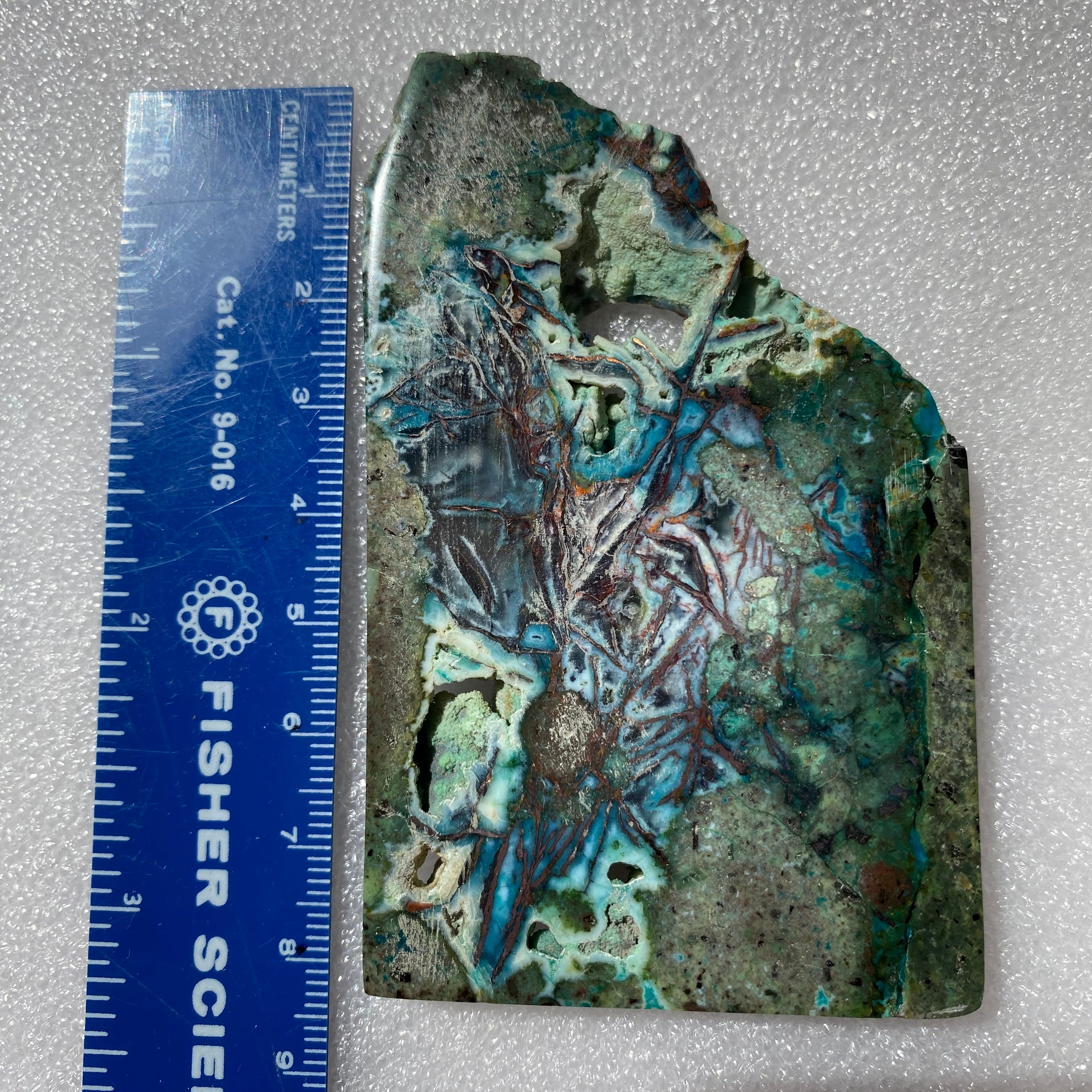 Chrysocolla & Copper Indonesian Copper Web with Matrix Polished Slab