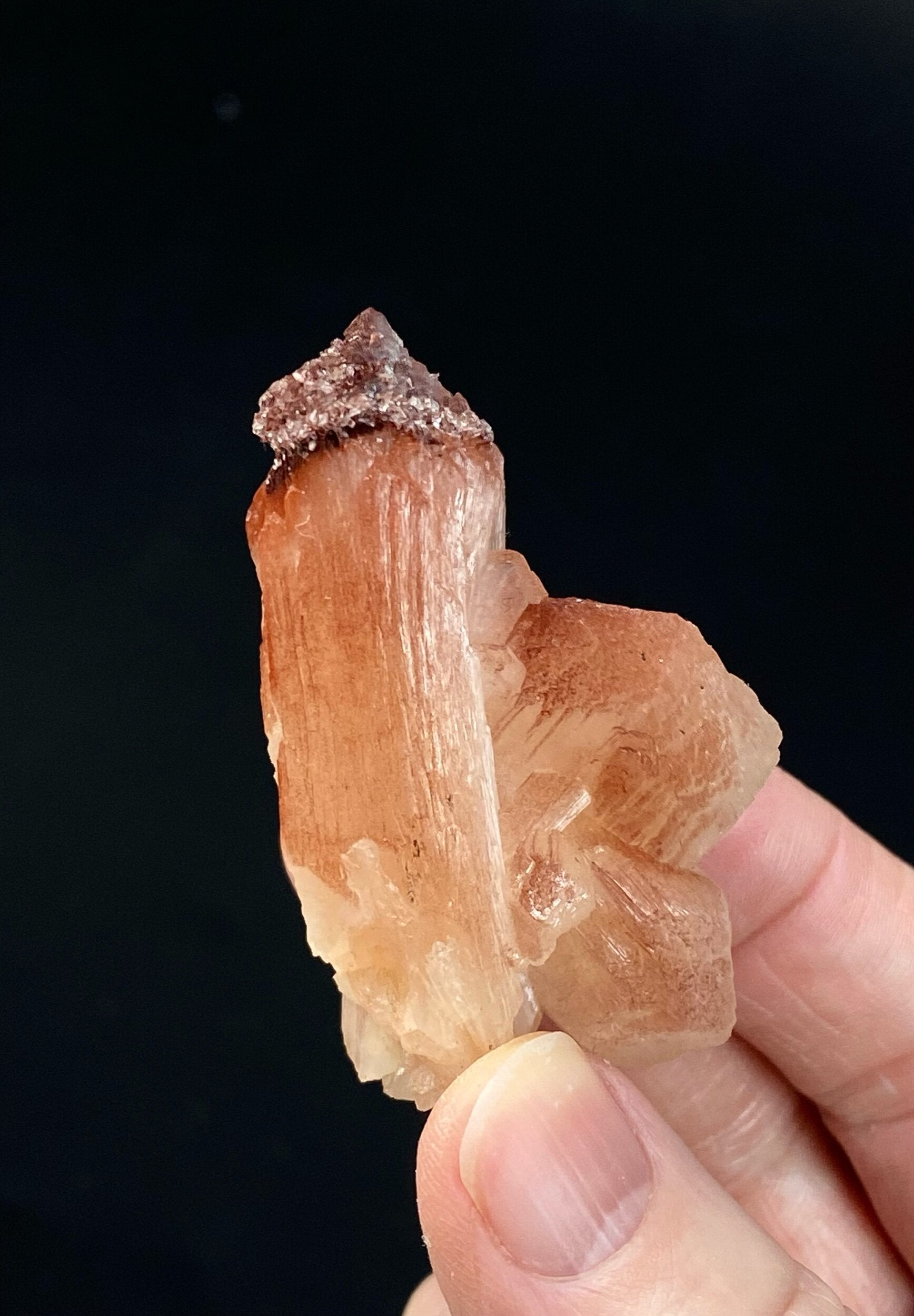 Peach and Red Hematite Stilbite Cluster, Maharashtra, India