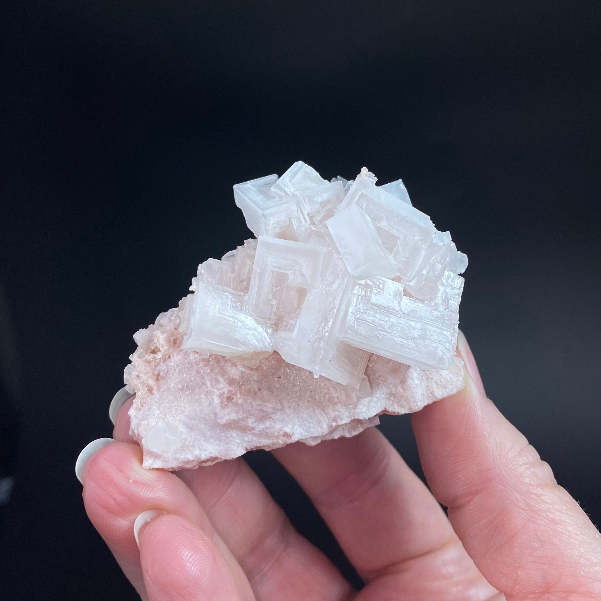Light Pink Halite Crystal Specimen