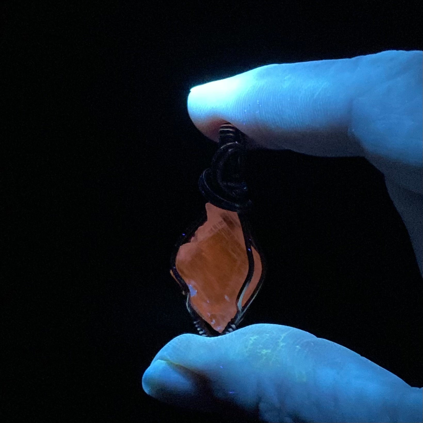 Fluorescent Spodumene Kunzite & Copper Wire Wrapped Pendant