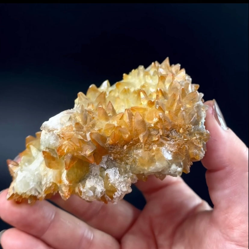 Dog Tooth Calcite Cluster with Natural Iridescent Iron Oxide Surface Coating