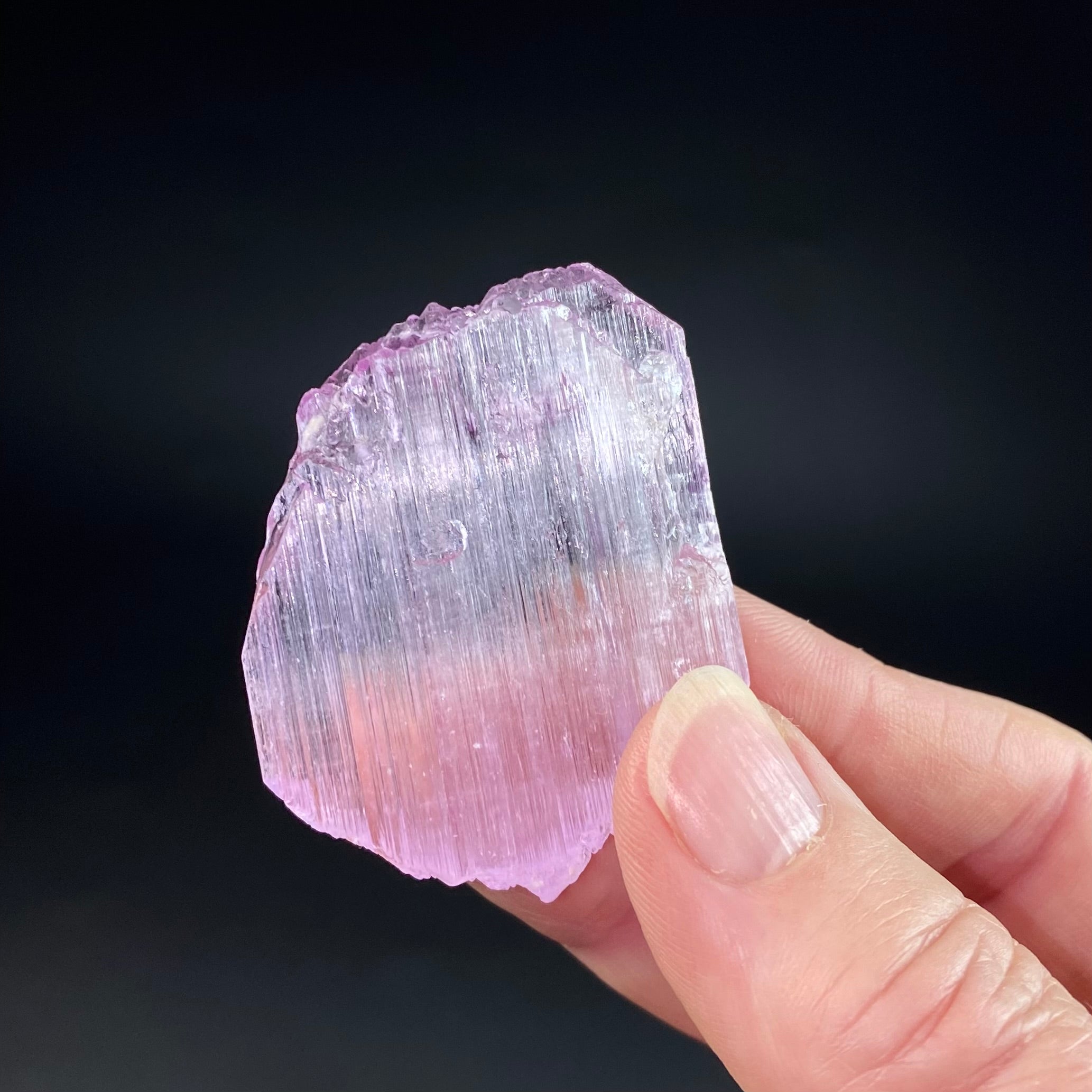 Pink Kunzite Spodumene Crystal, Fluorescent with Multiple Terminations