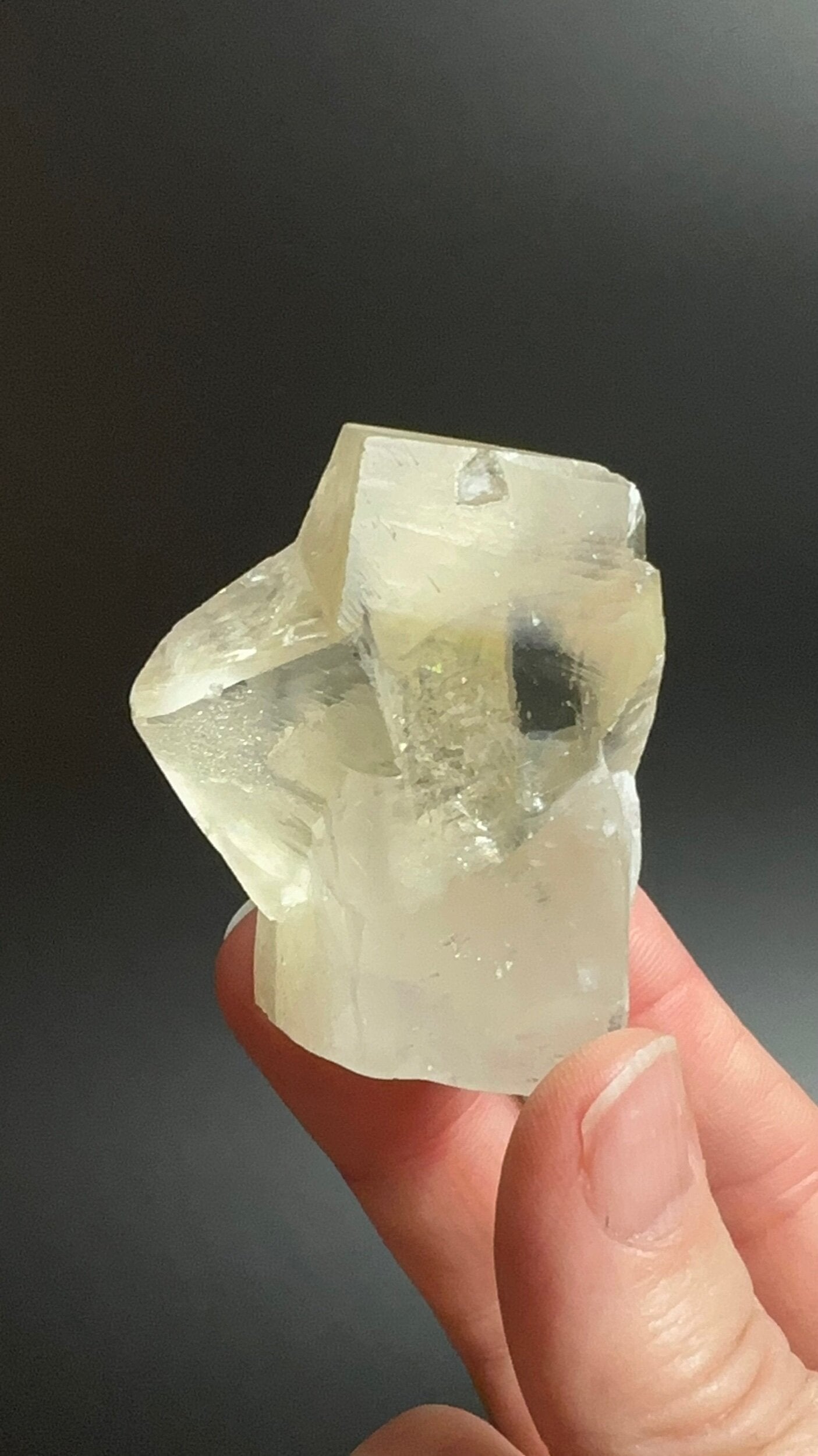 Yellow Calcite Cluster with Rainbows