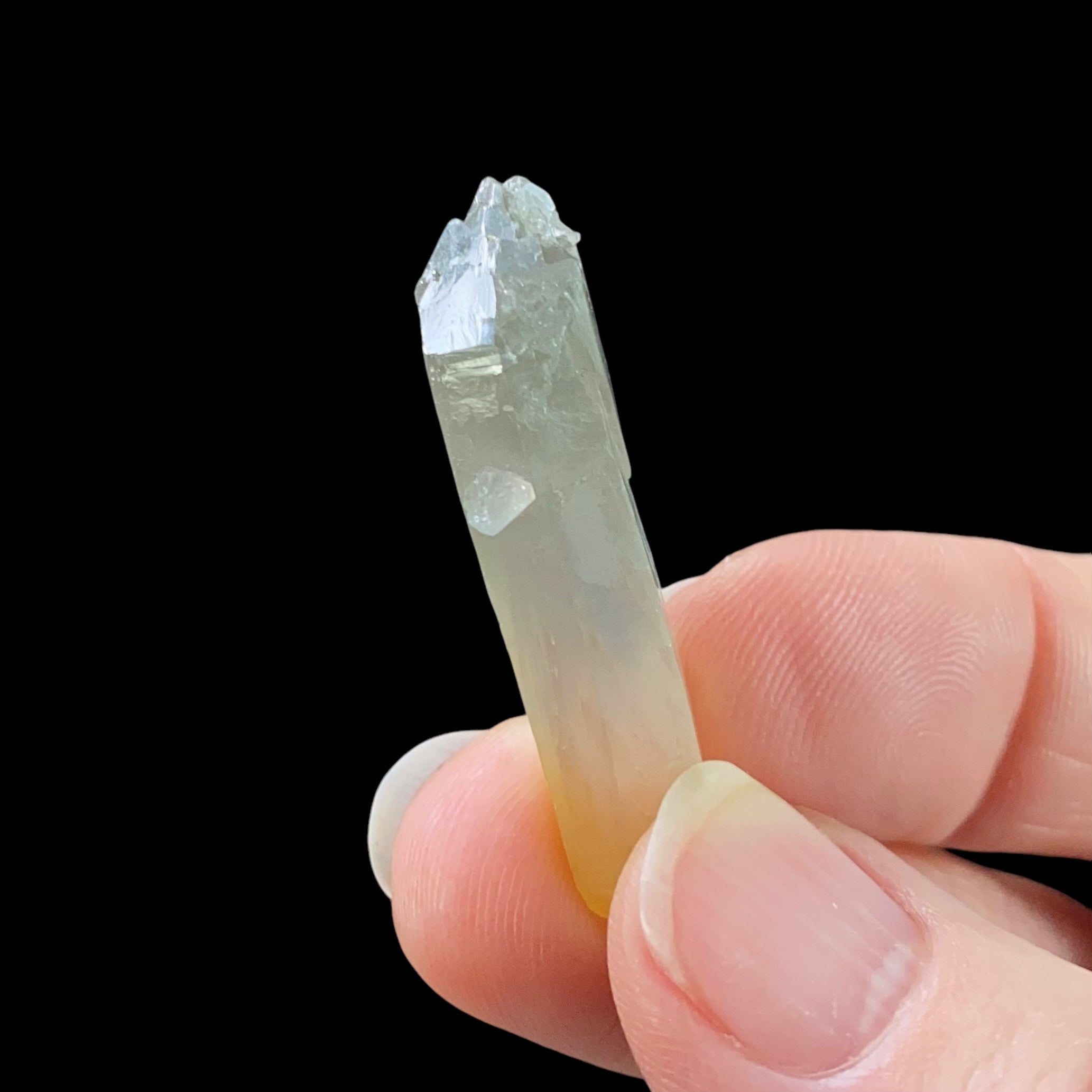 Double Terminated Bone Quartz Crystal with Halloysite Inclusions from Balochistan, Pakistan