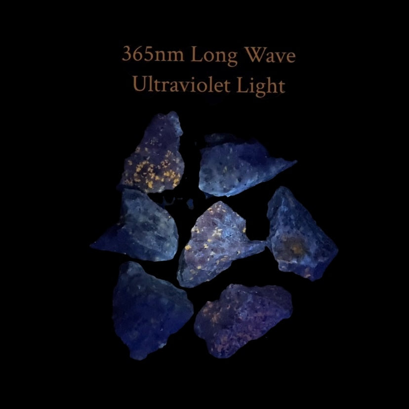 Fluorescent Wollastonite on Calcite, Nobel Pit, Sterling Hill Mine, New Jersey