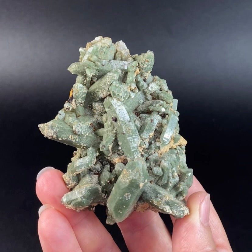 Lustrous Chlorite Included Quartz Cluster