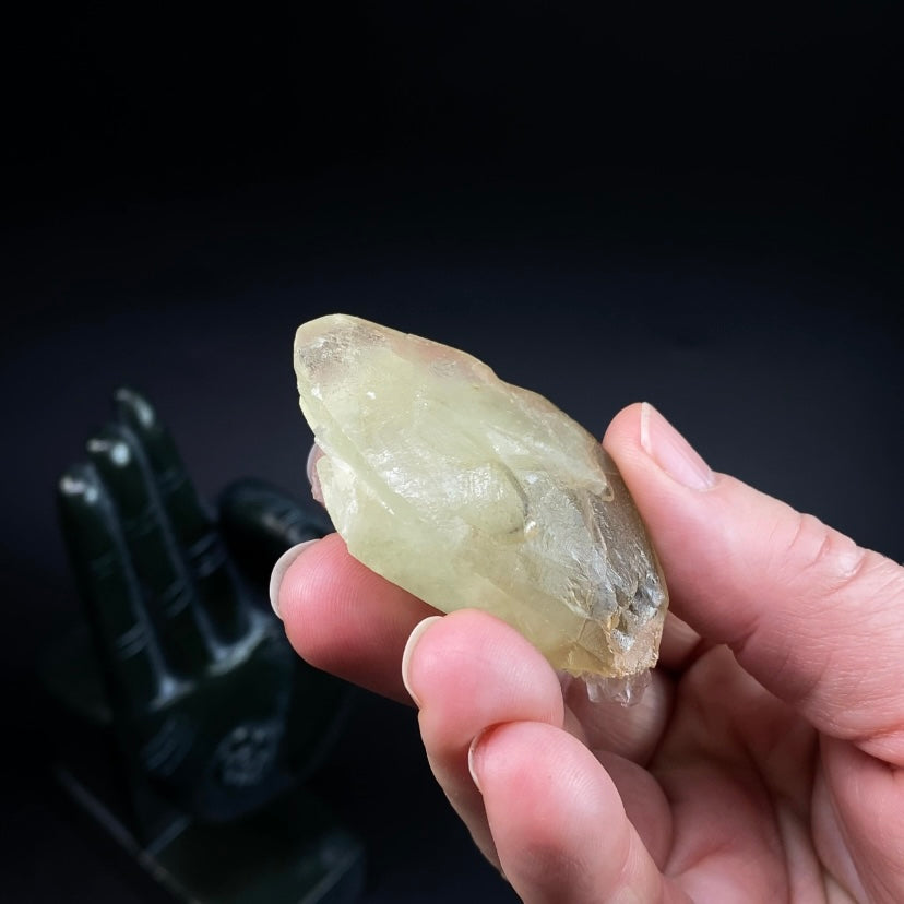 Yellow Calcite Specimen with Gray Fluorite