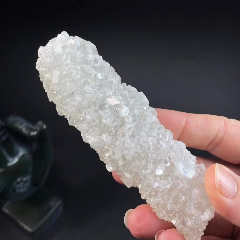 Natural Clear Druzy Apophyllite Stalactite | High Vibration Crystal Specimen