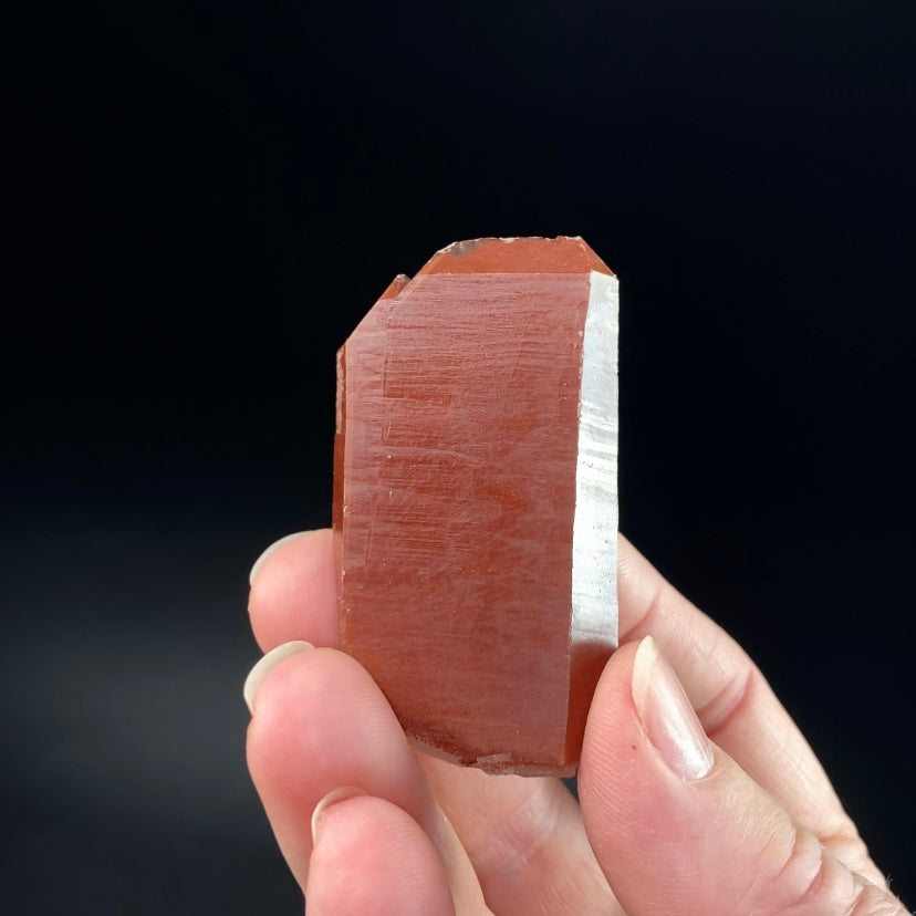 Red Hematite Tabular Quartz Crystal Specimen from Tourash, Morocco