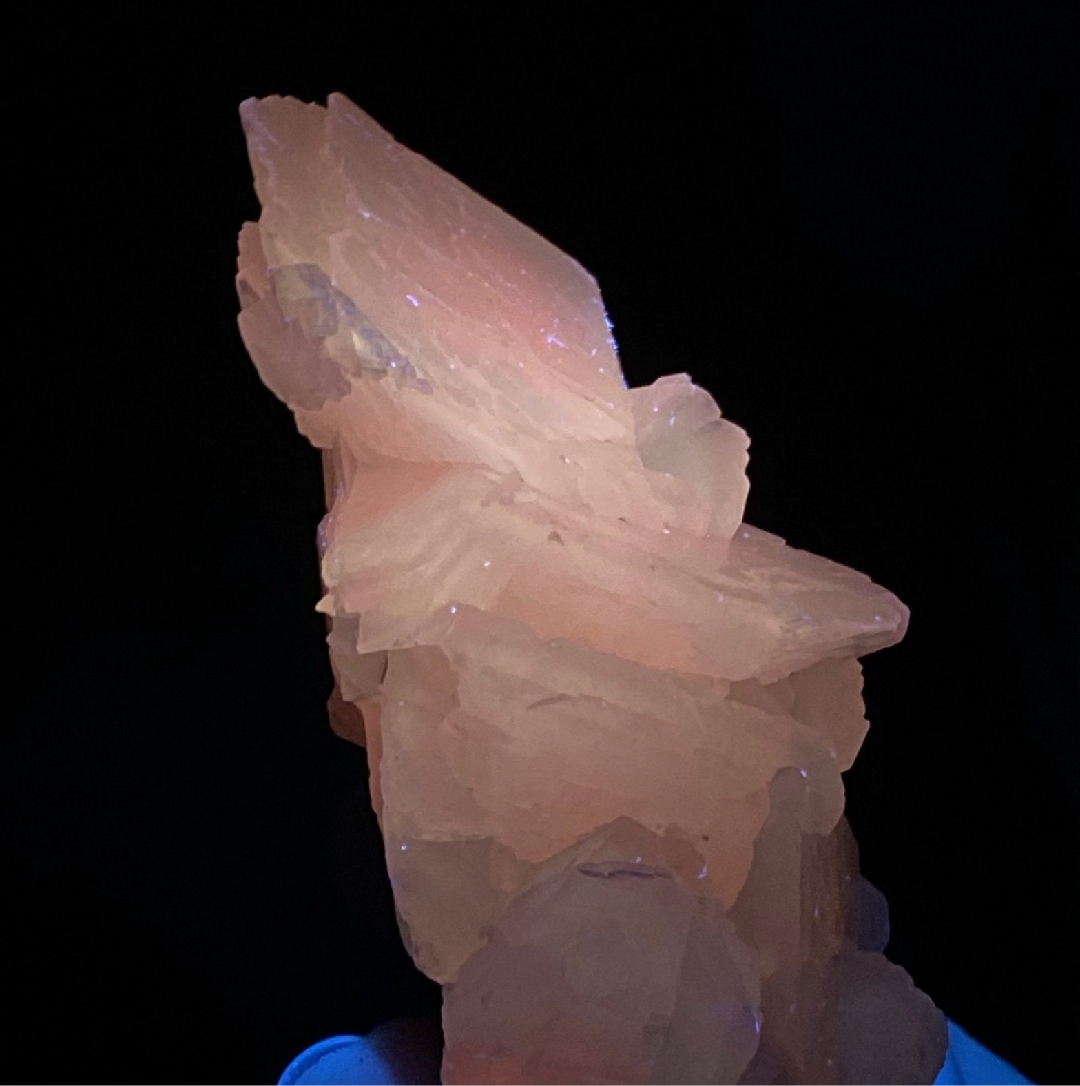 Fluorescent Calcite Specimen with Pyrite from Trepca Mine Complex, Kosovo