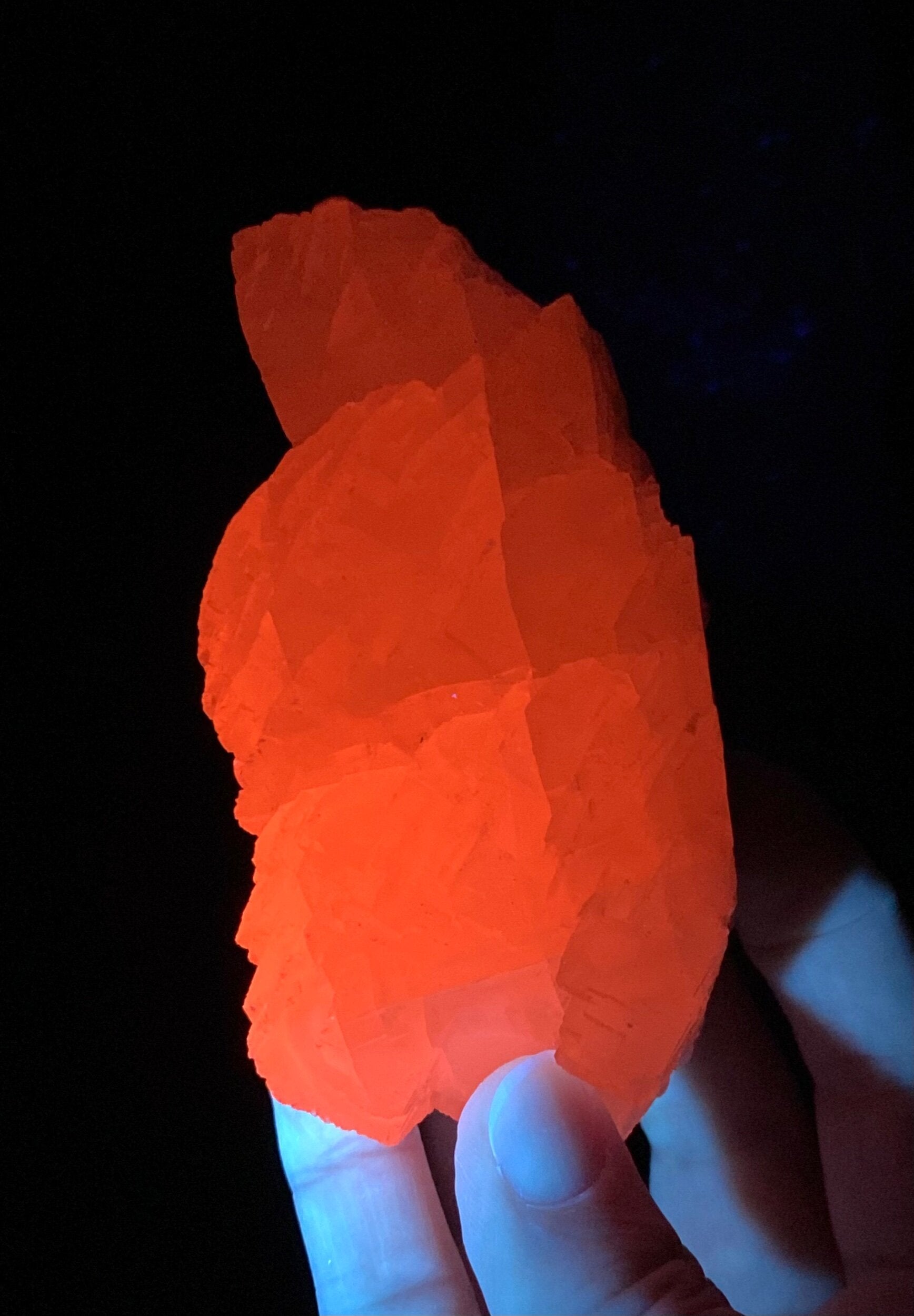 Fluorescent Mangano Calcite Specimen