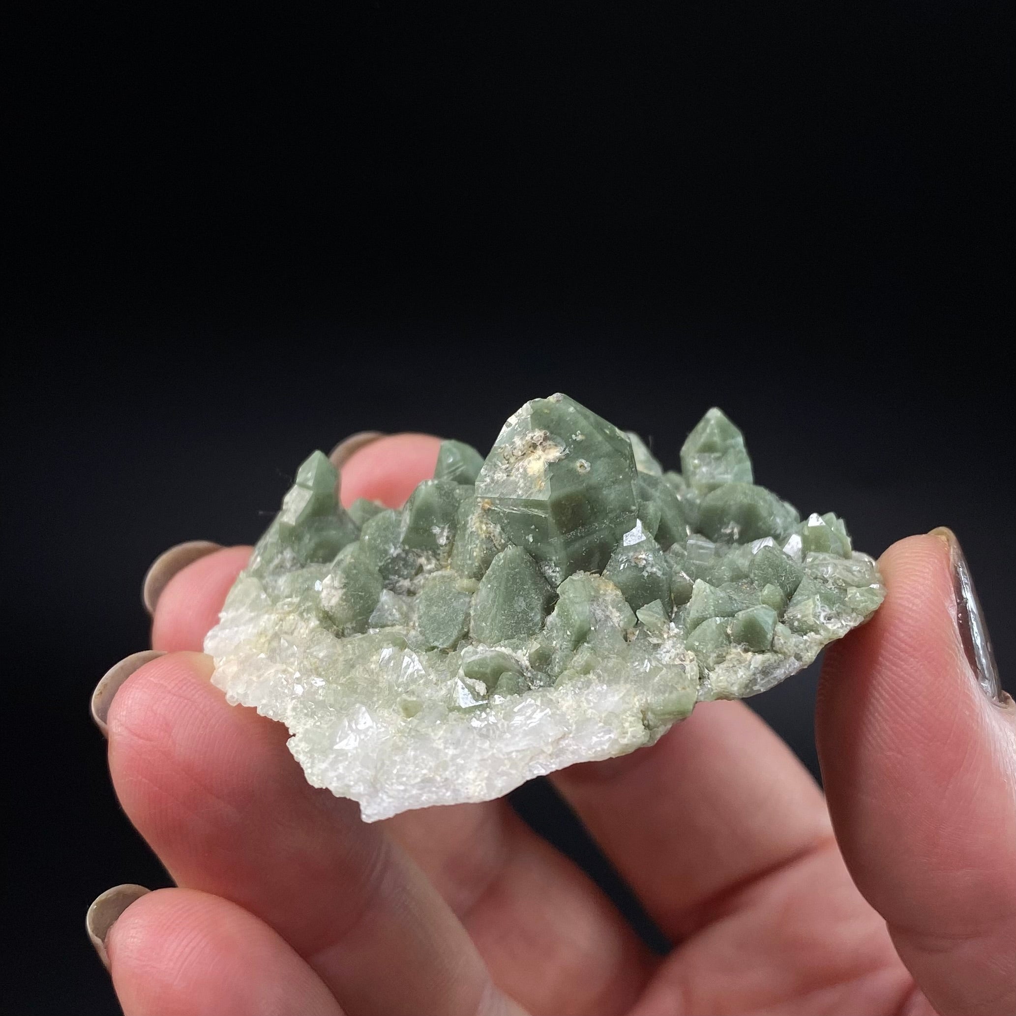 Lustrous Chlorite Included Quartz Cluster