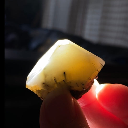 Double Terminated Astrophyllite and Aegirine Included Quartz Crystal Zagi Mountain, Pakistan