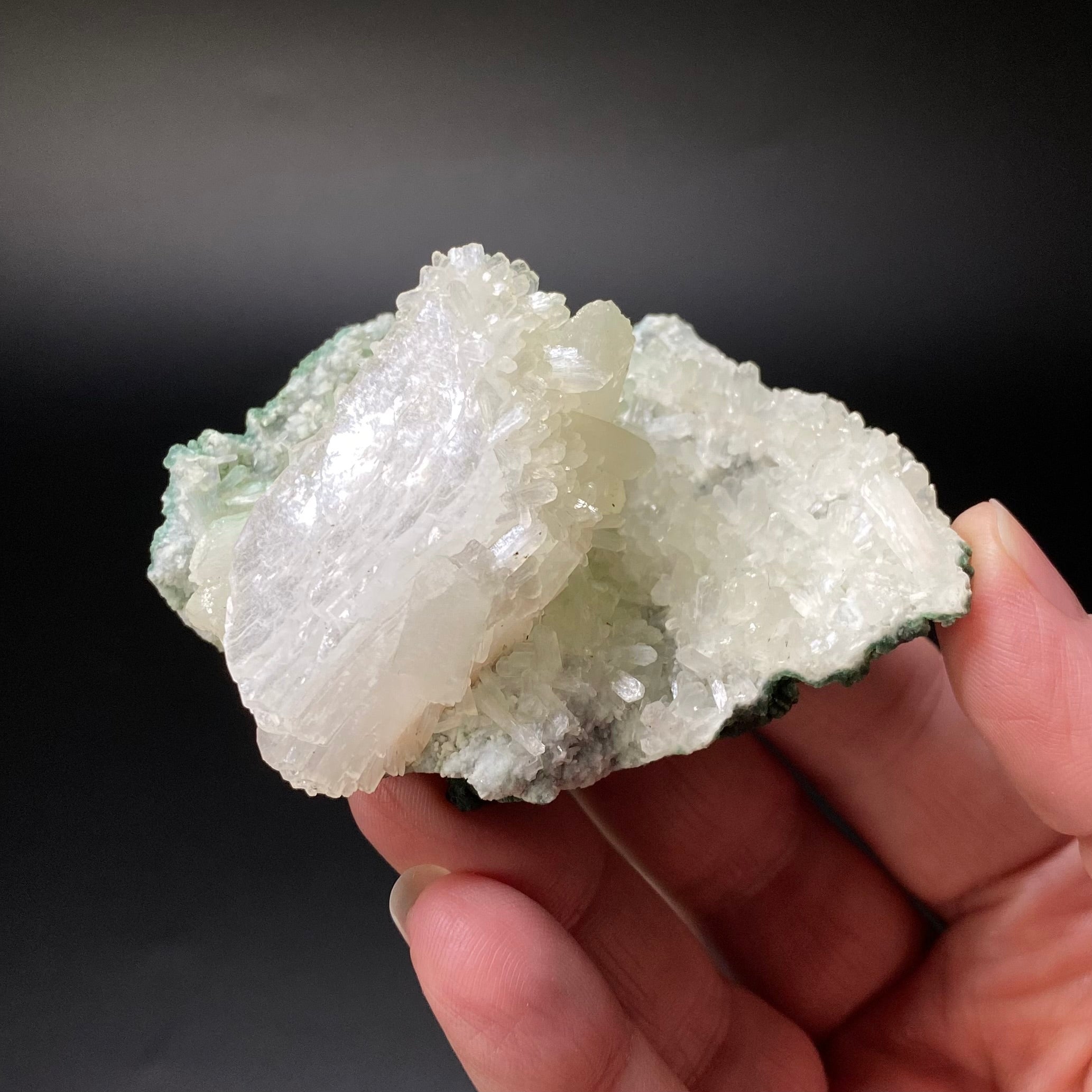 Light Pink Heulandite Crystal with Stilbite, Quartz Crystals & Chalcedony, Jalgaon, Maharashtra, India