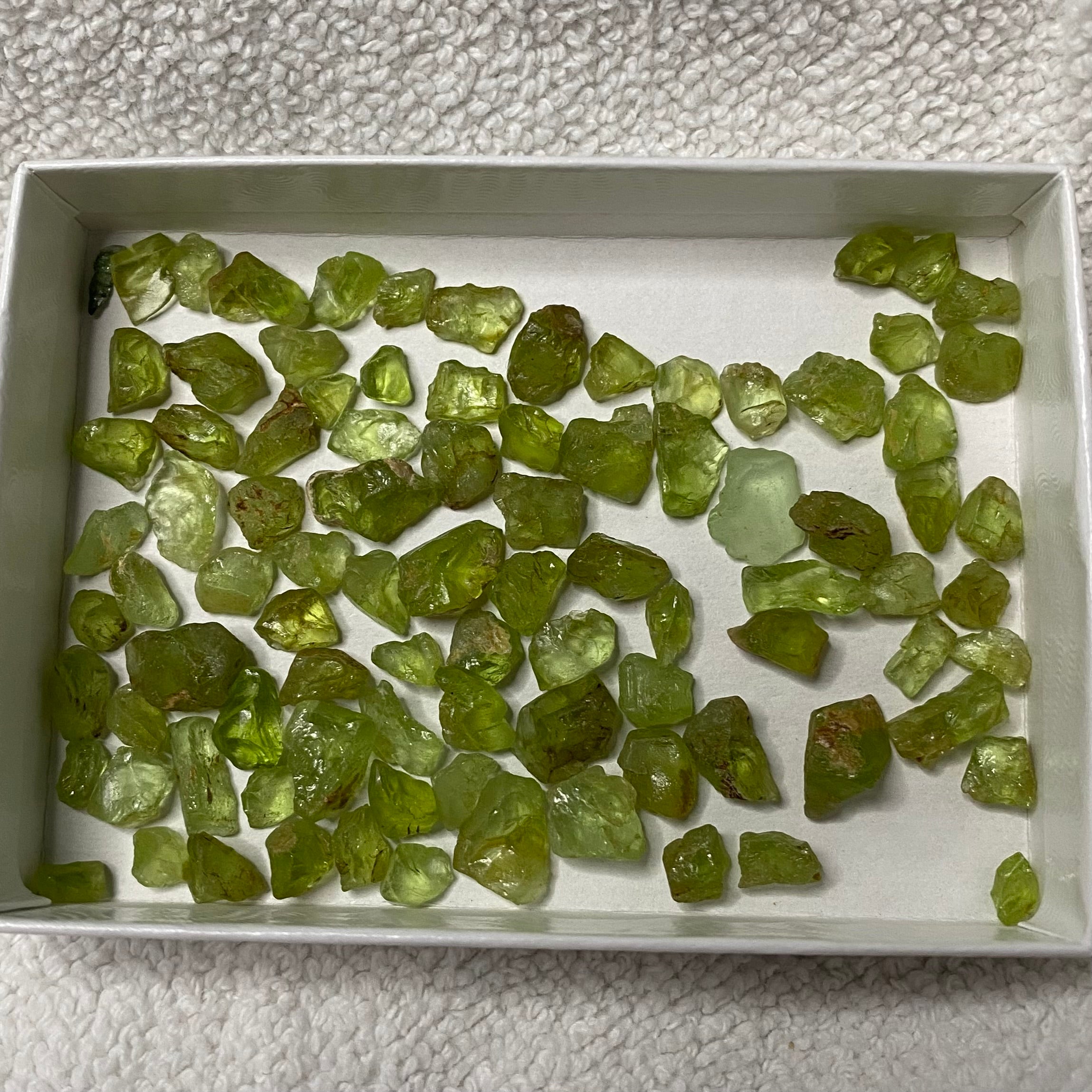 Lot of Green Peridot Crystals - Loose Gemstones