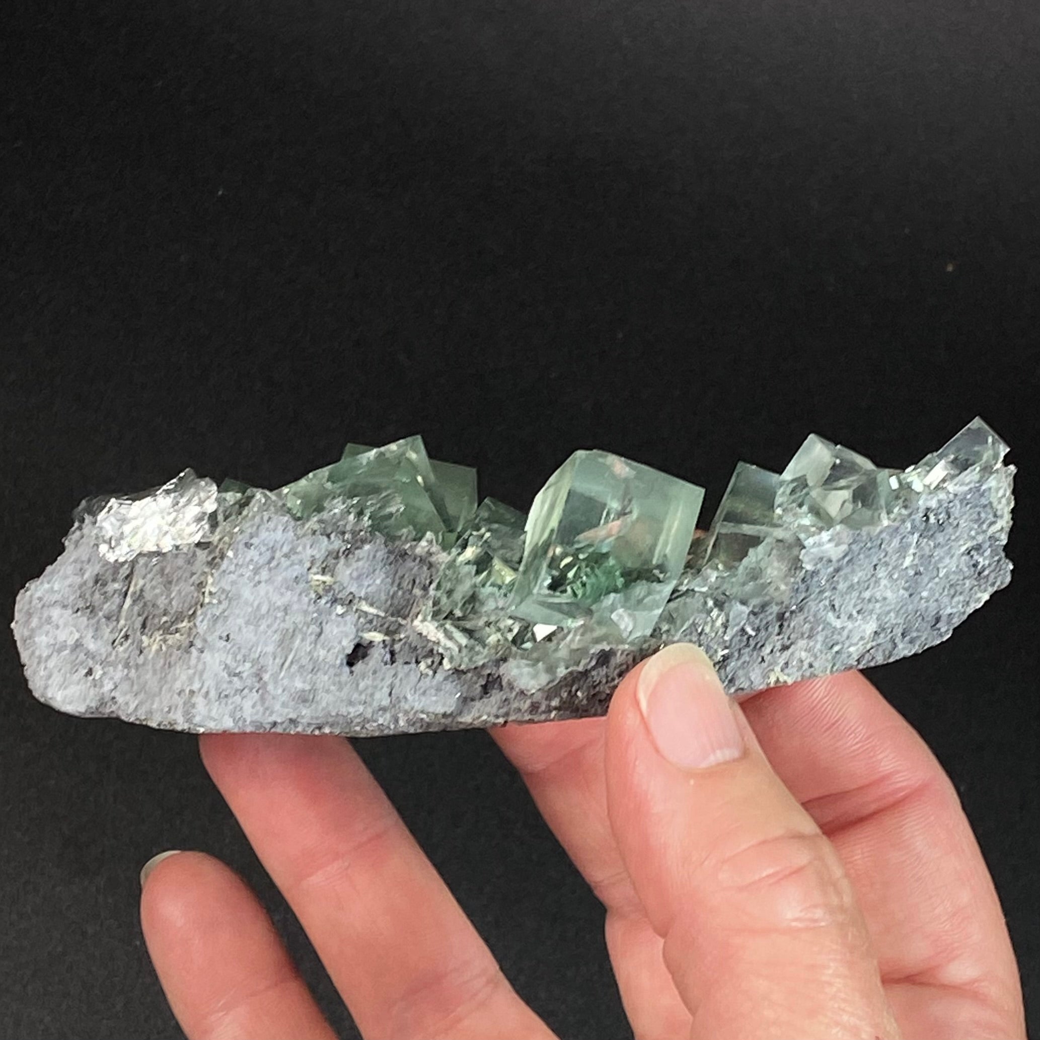 Crystal Clear Green Cubic Fluorite Cluster, Xianhualing Mine