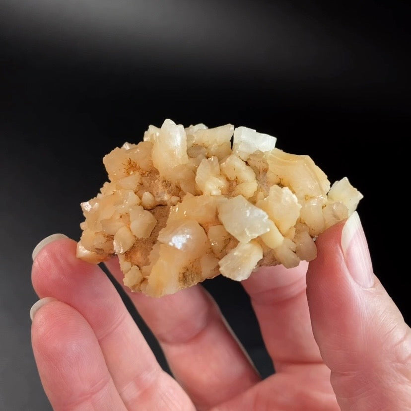 Pale Orange & Clear Heulandite Fan Crystal Cluster