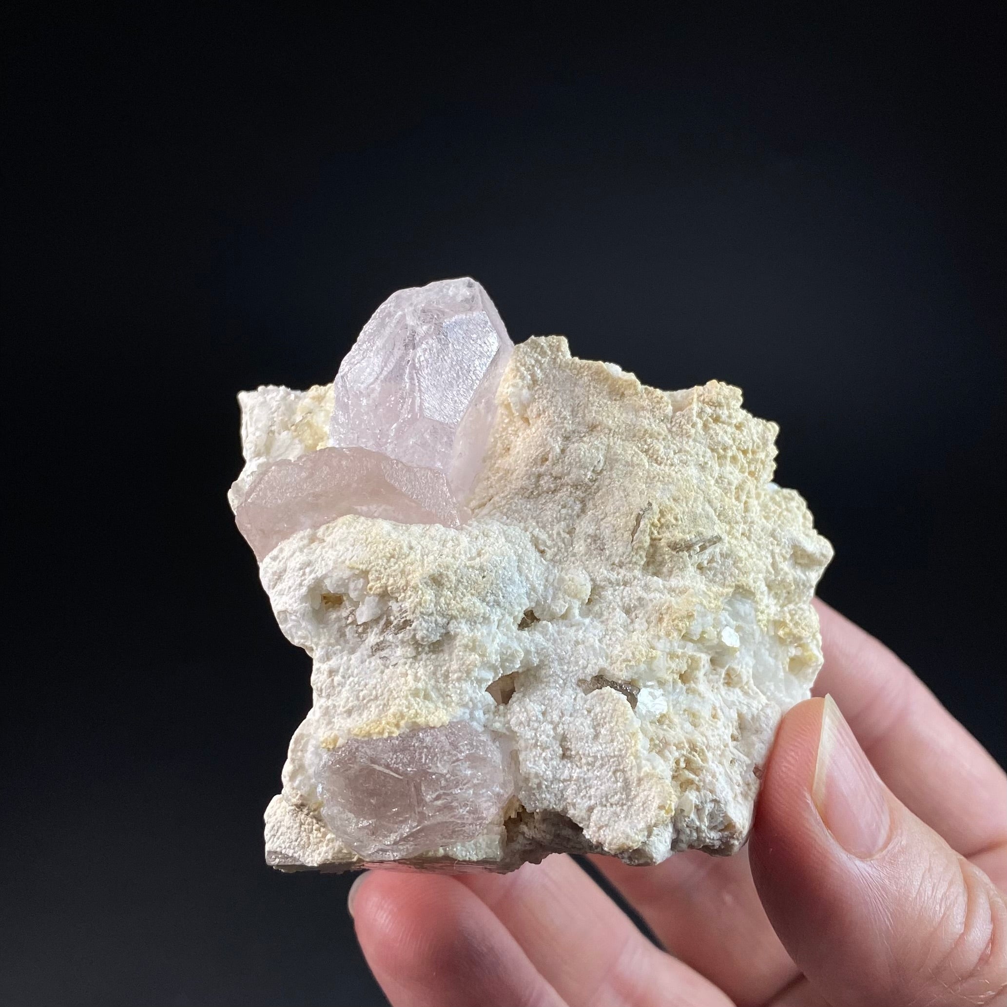 Beryl var. Morganite Crystals with Quartz, Feldspar & Mica