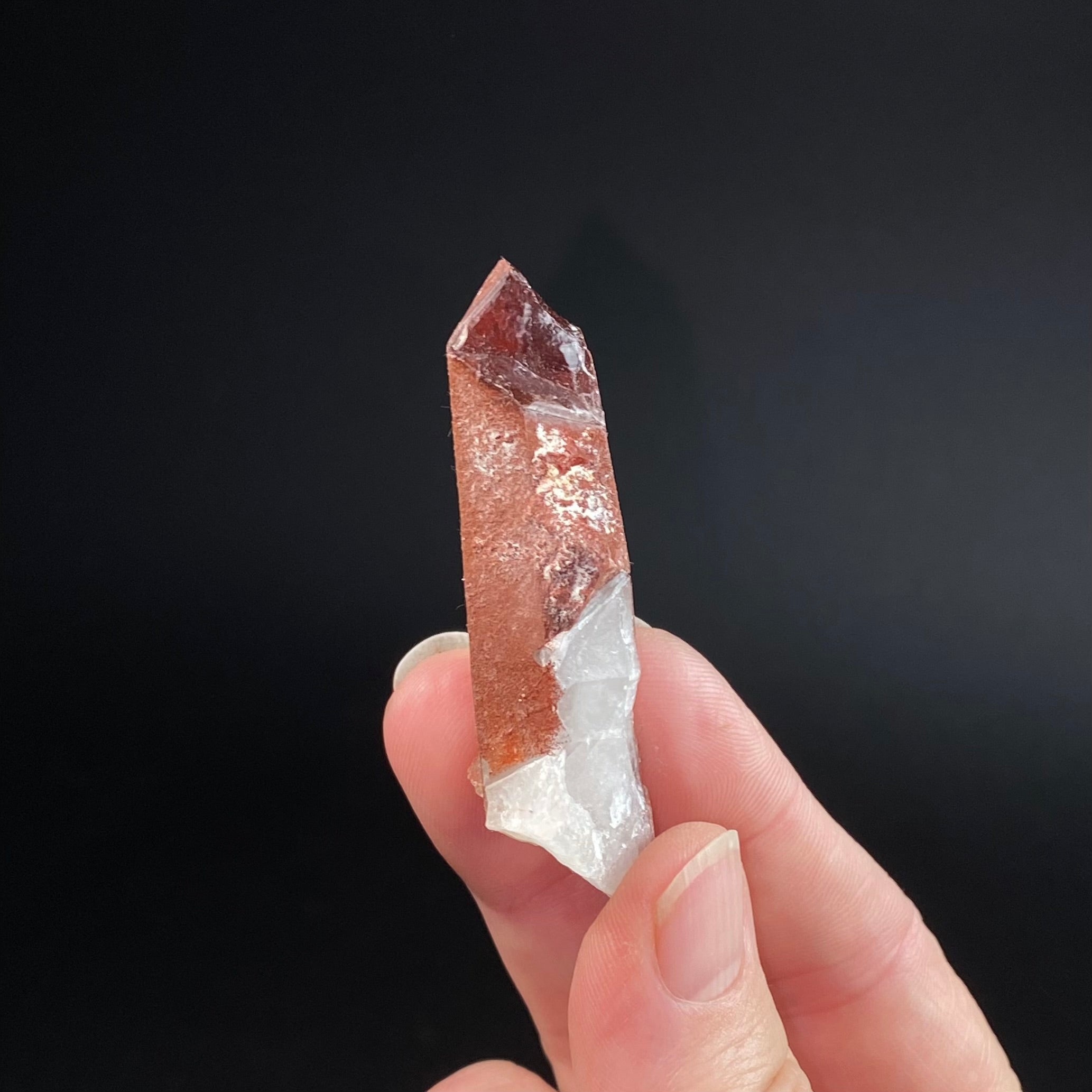 Red Hematite Quartz Crystal Specimen from Tourash, Morocco