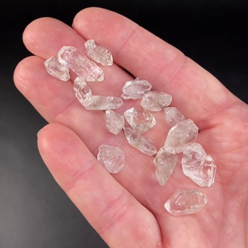 Double Terminated Diamond Style Quartz Pakimer Crystal 10 Gram Lot