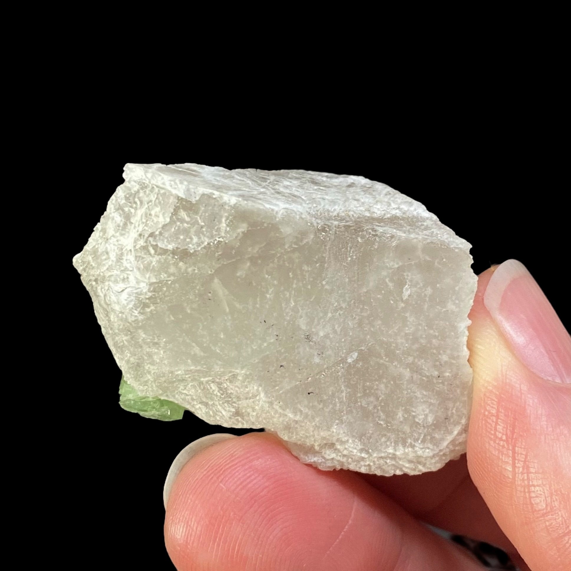 Green Elbaite Tourmaline on Pollucite Matrix