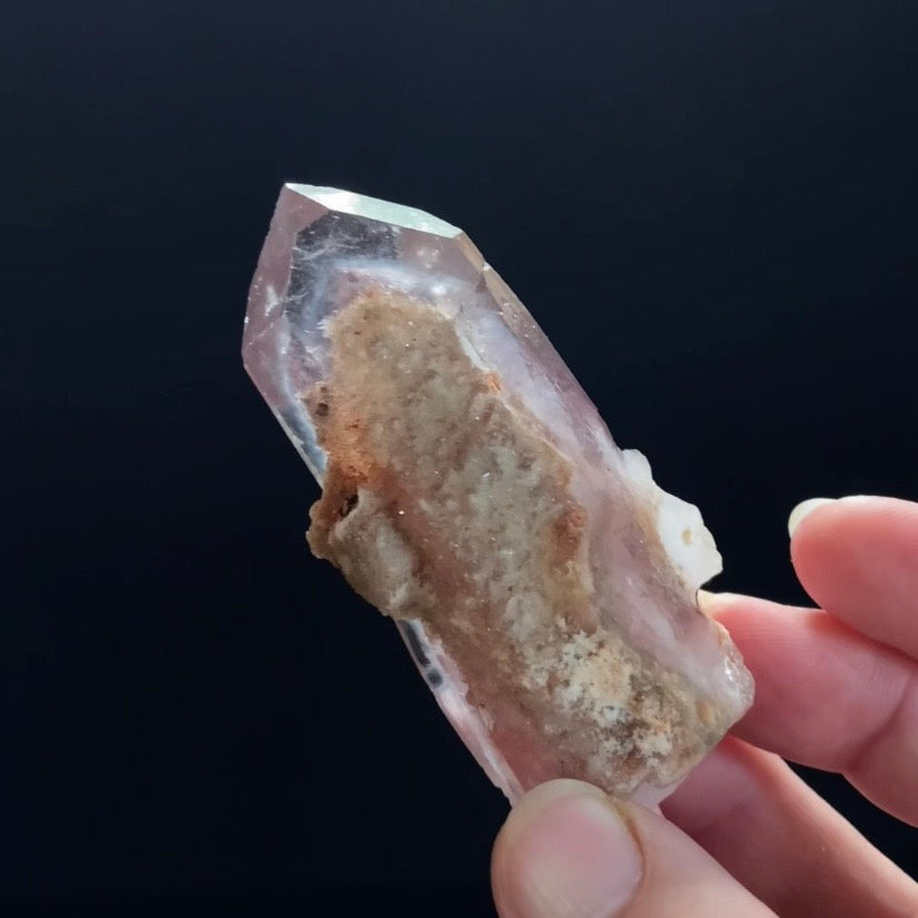 Red Hematite Double Phantom Sunset Quartz Crystal - Tamil Nadu, India