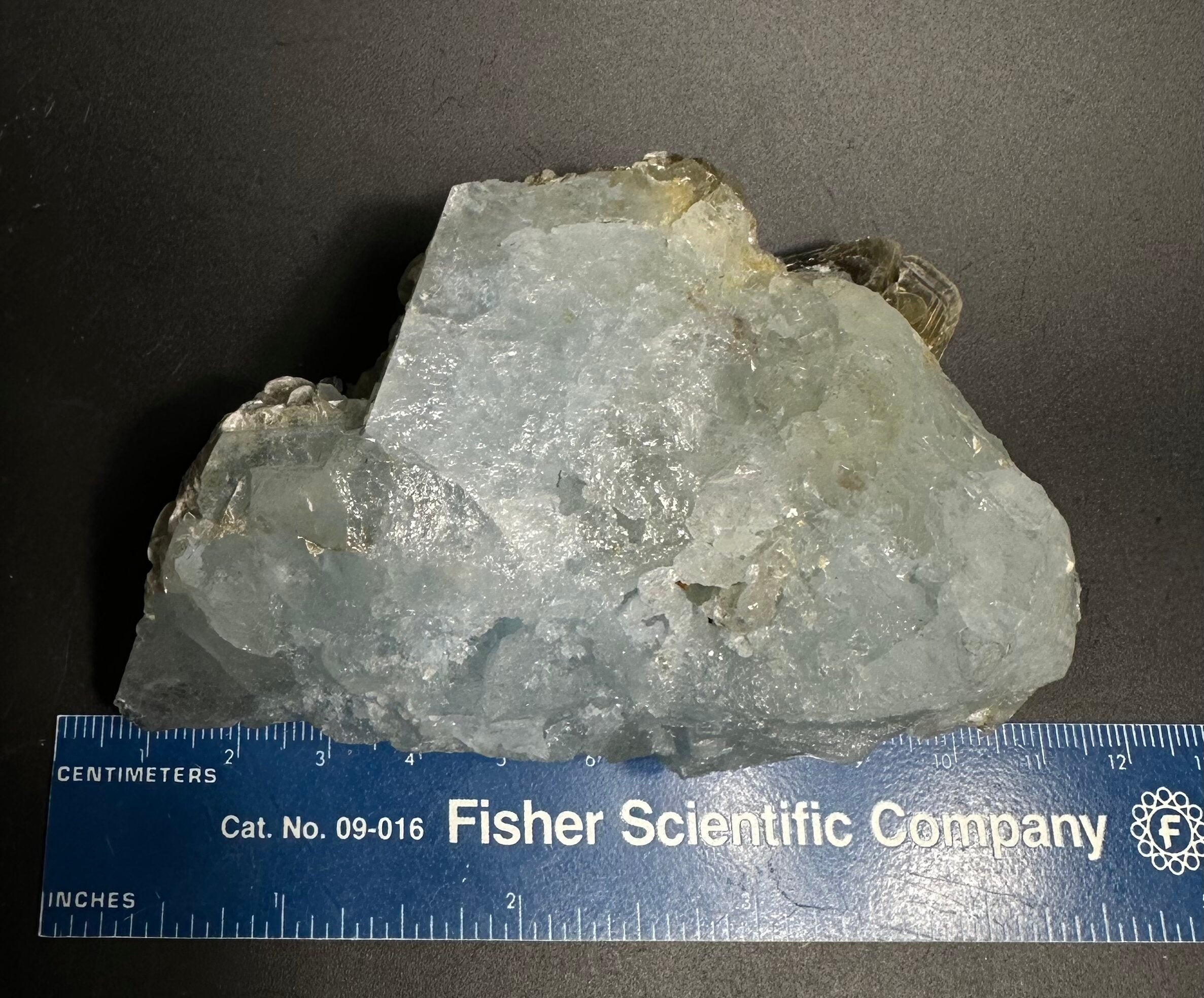 Etched Aquamarine Crystal with Muscovite Mica