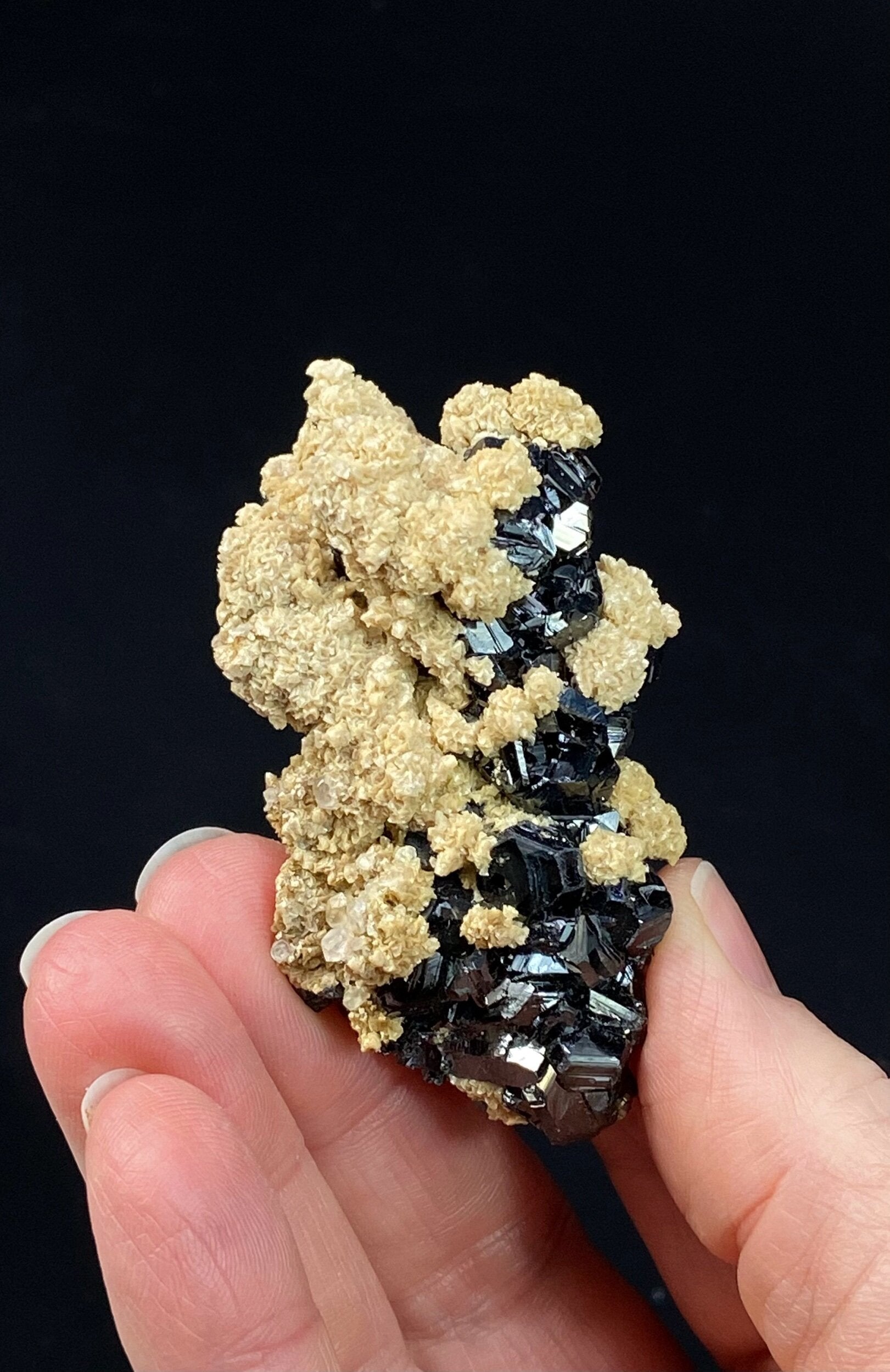 Sphalerite Cluster with Siderite from Trepca Mine Complex, Mitrovica, Kosovo