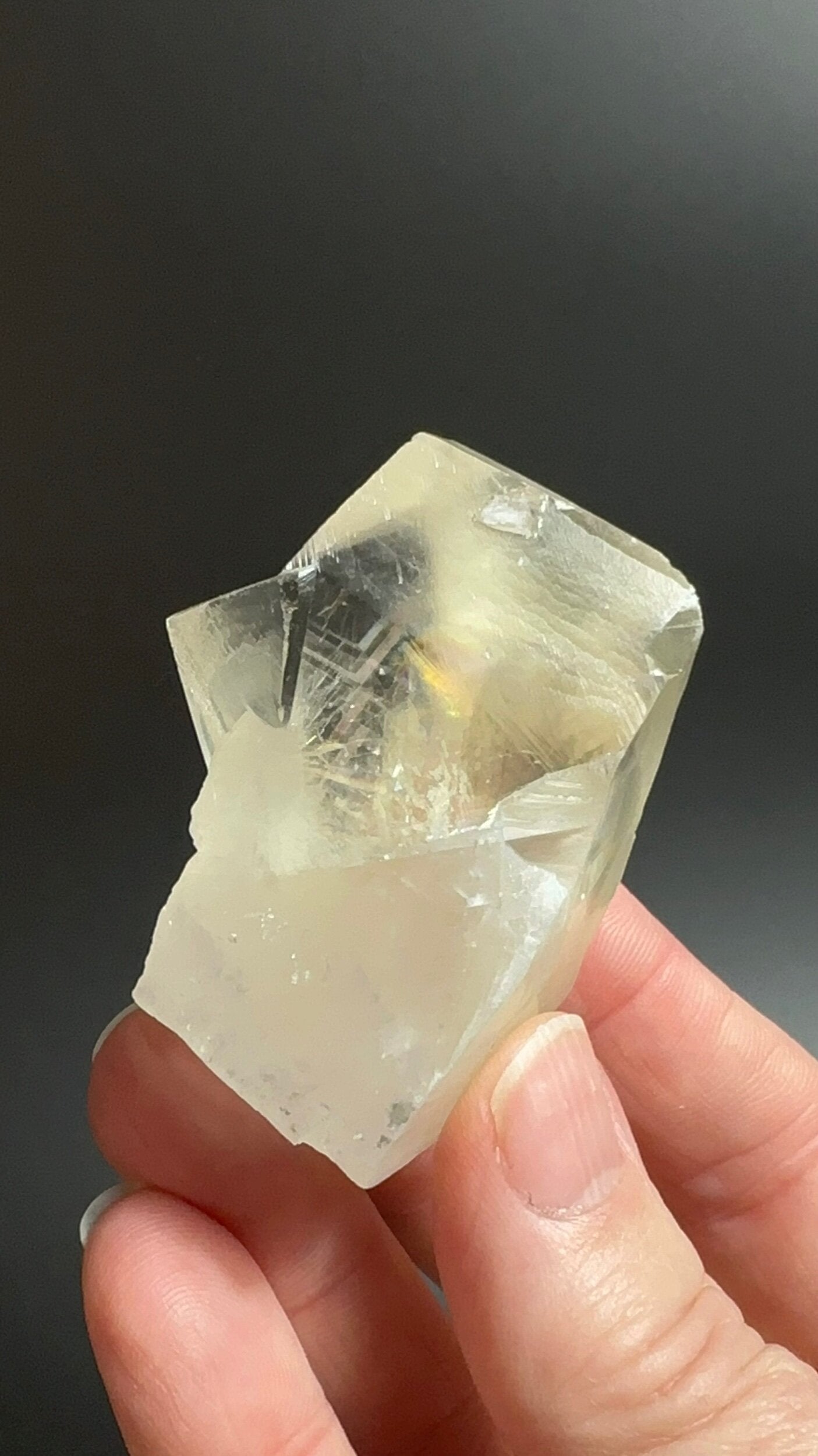 Yellow Calcite Cluster with Rainbows