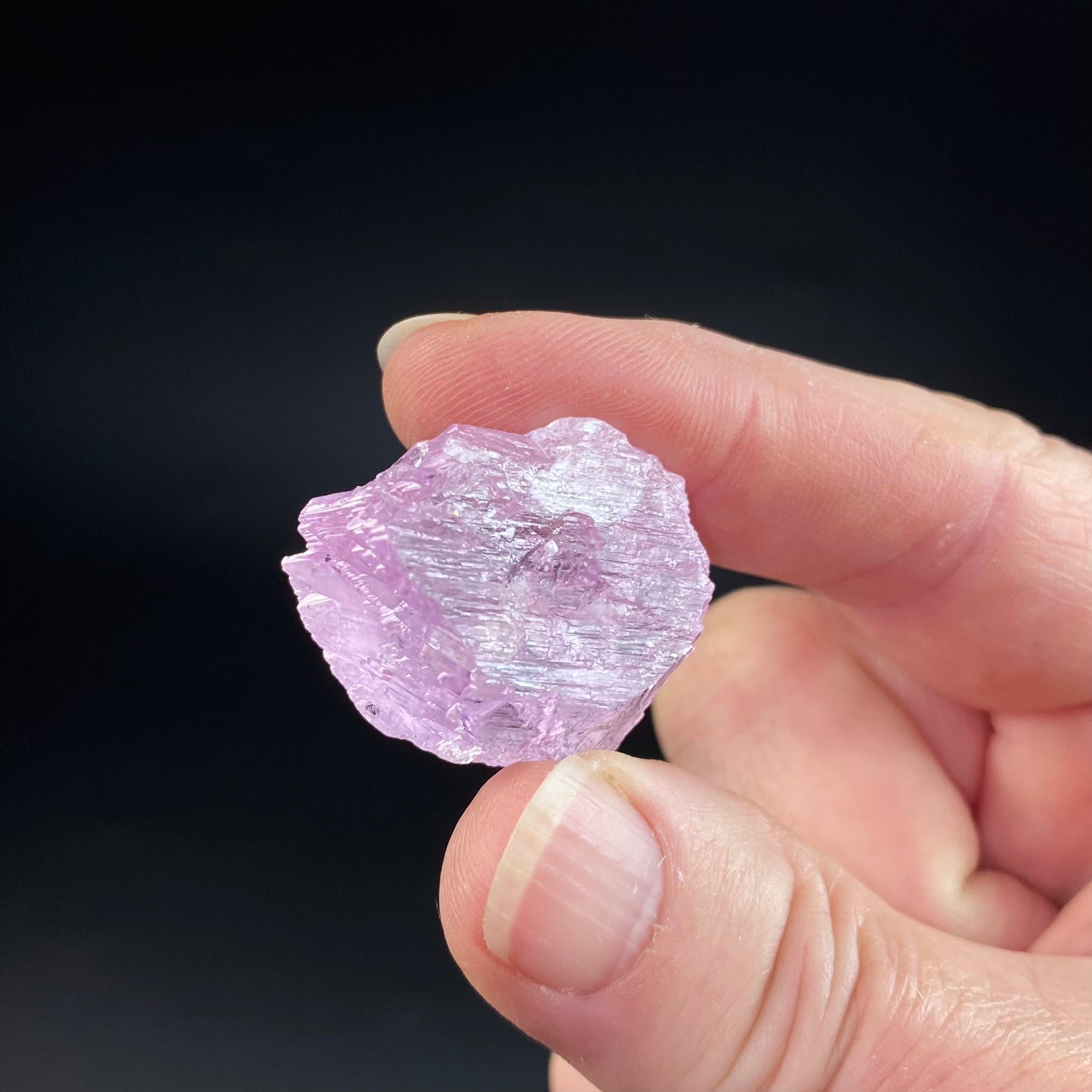 Pink Kunzite Spodumene Crystal, Fluorescent with Multiple Terminations