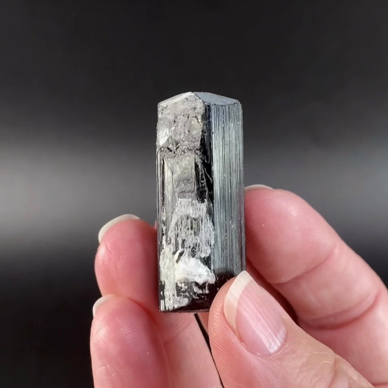 Terminated Black Tourmaline Schorl Crystal from Shigar Valley, Pakistan