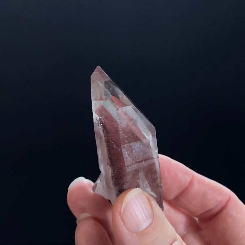 Red Hematite Phantom Sunset Quartz Crystal